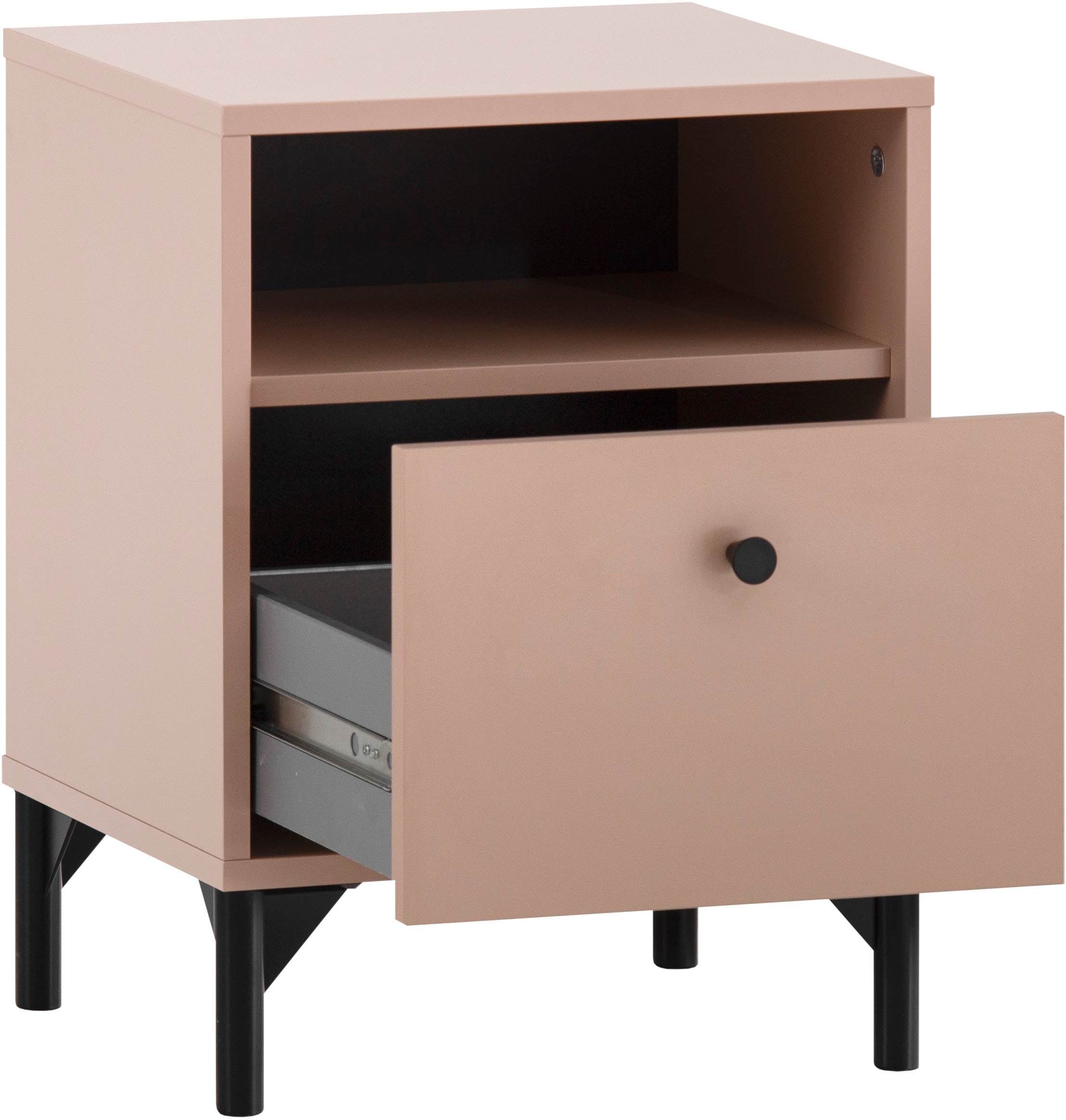 Schildmeyer Nachttisch »Smash, Breite 40 cm«, Schublade mit Teilauszug und hochwerigen Metallbeschlägen