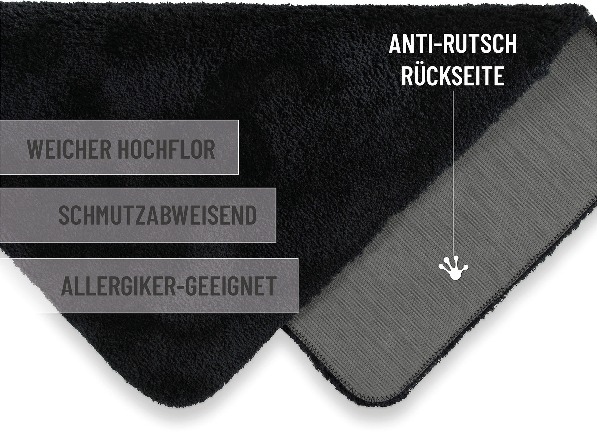 Homie Living »Porto Azzurro« Höhe 30 mm rutschhemmend beschichtet fußbodenheizungsgeeignet | schnell trocknend Badteppich, uni, rechteckig & rund, waschbar, Badezimmerteppich