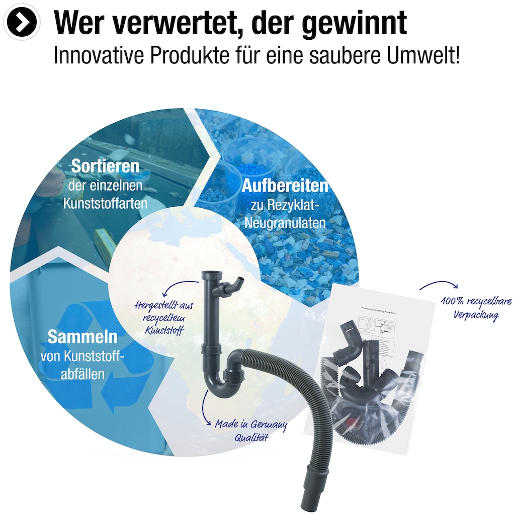 CORNAT Siphon »1 1/2 Zoll - Mit flexiblem Abgangsrohr & Geräteanschluss«