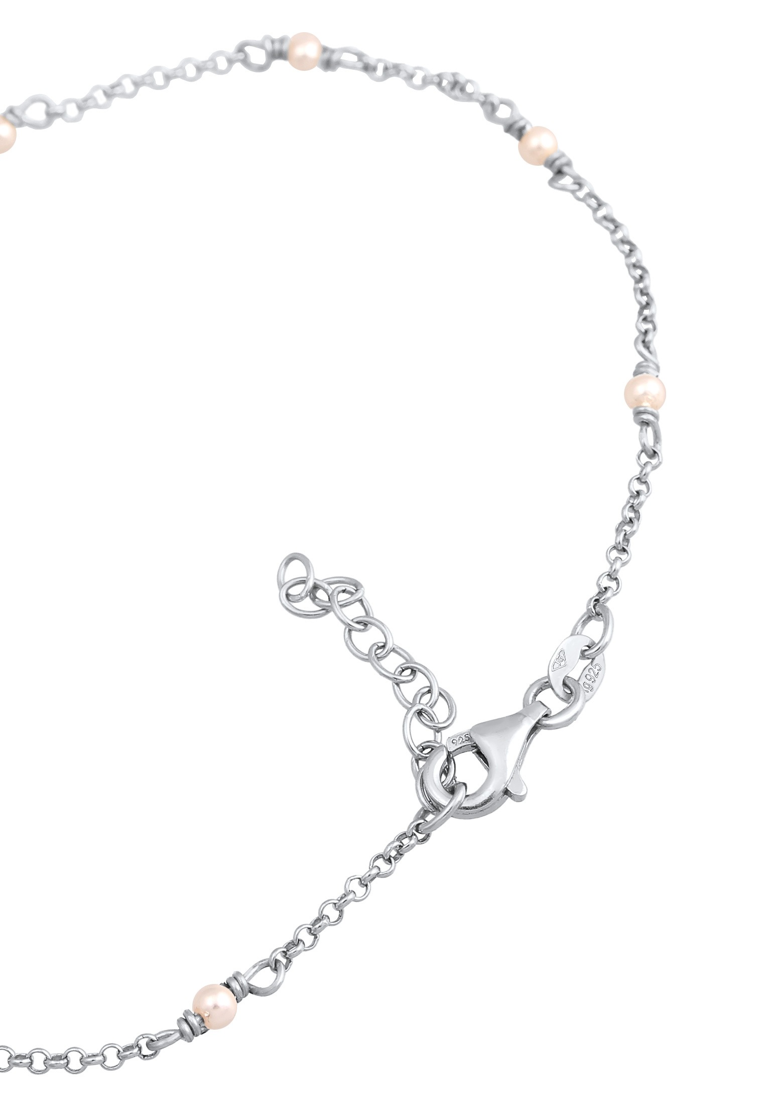 Elli Fußkette »Fußschmuck Muschelkernperle Fuß Chain 925 Sterling Silber«