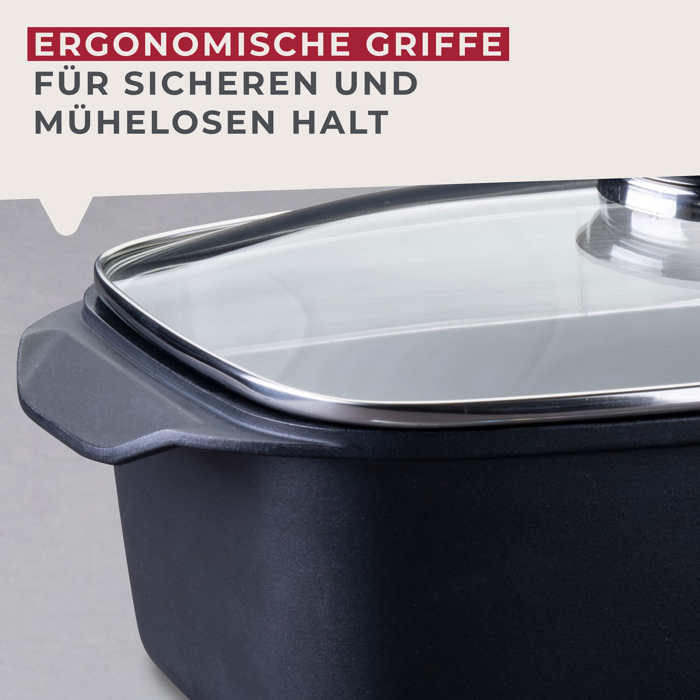 FACKELMANN Bräter »Roaster«, Aluminiumguss, (1 tlg.), mit Aromaknauf, Schmortopf mit Deckel