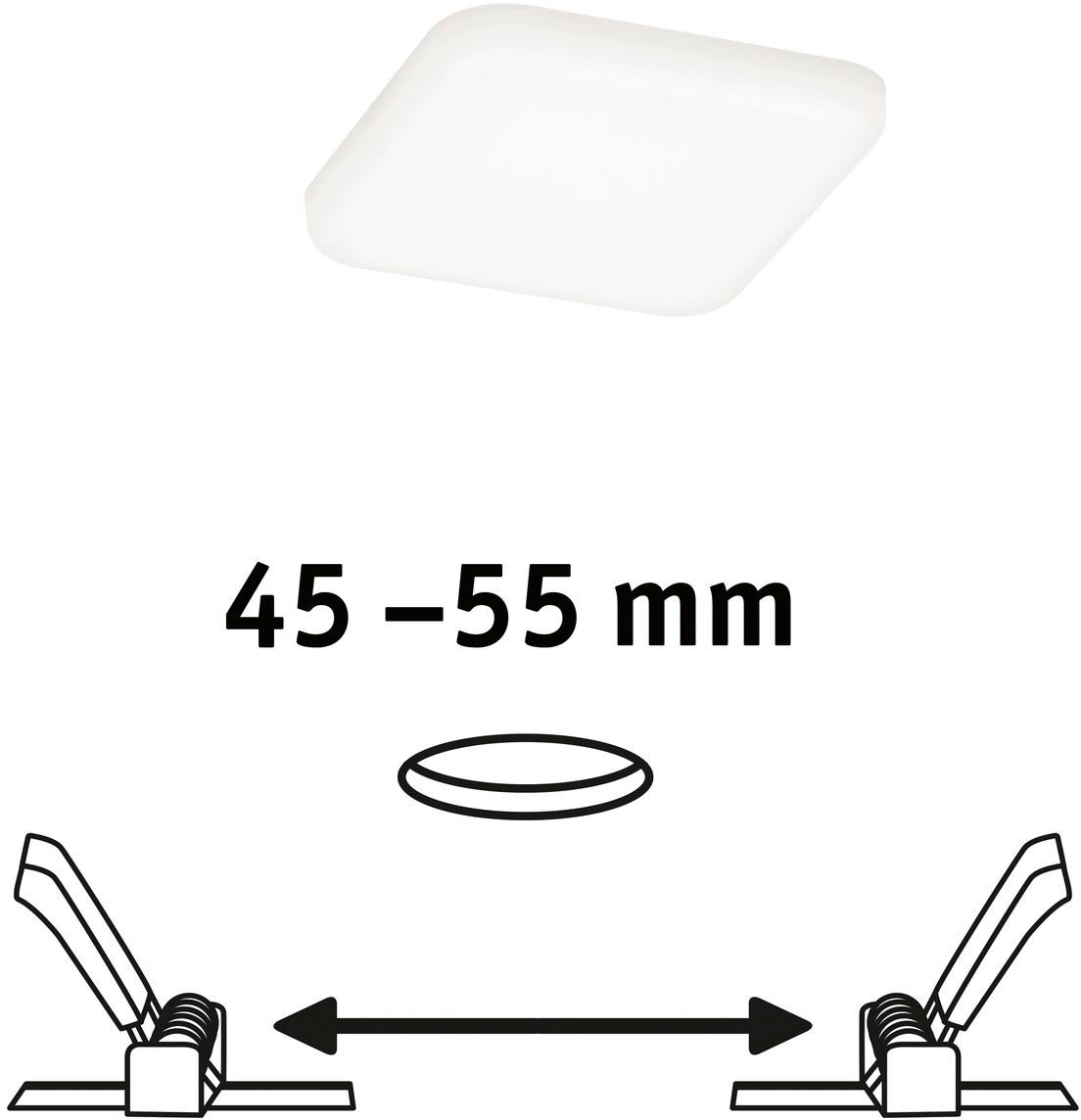 Paulmann LED Bad-Einbauleuchte  »Veluna«, Schutzart IP44 spritzwassergeschützt, Gr. ca. 7,5 x 7,5 cm