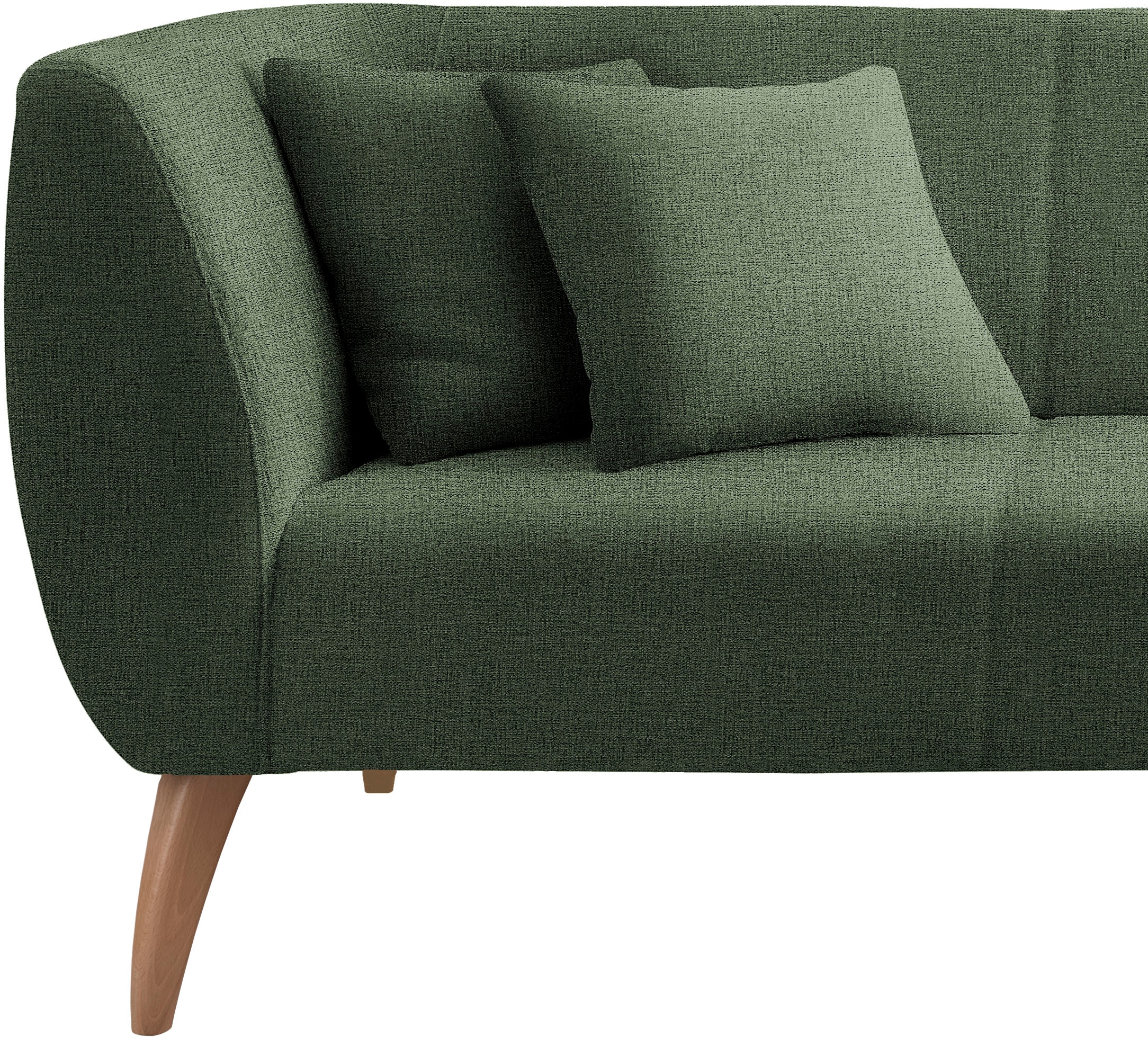 INOSIGN Ecksofa »Colori L-Form«, Holzfußfarbe wählbar, inkl. 4x Zierkissen