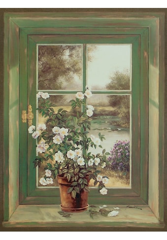 Home affaire Leinwandbild »A. Heins: Wildrosen am Fenster«, 57/79 cm kaufen