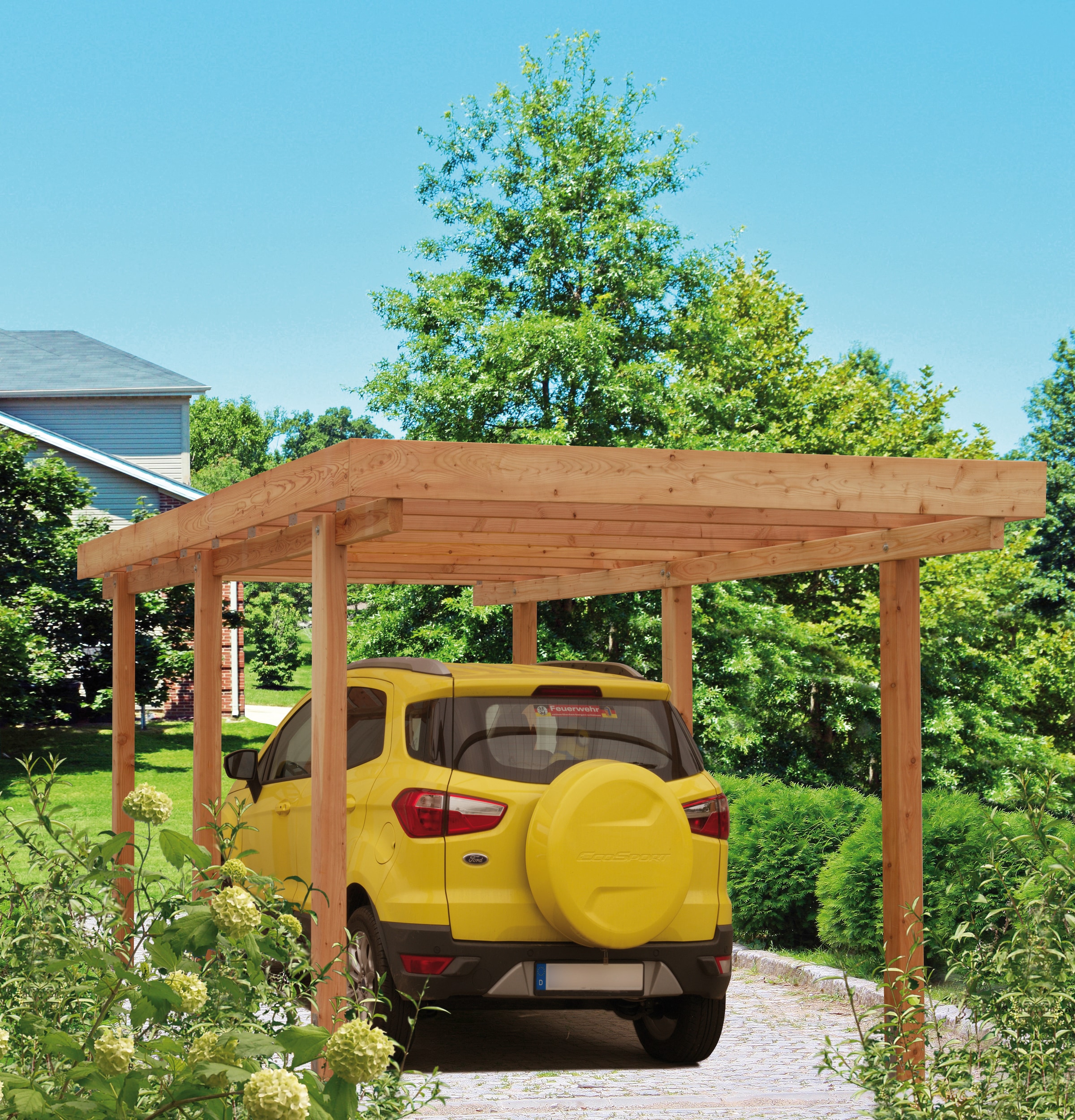 Einzelcarport »Berlin«, Holz, 258 cm, natur