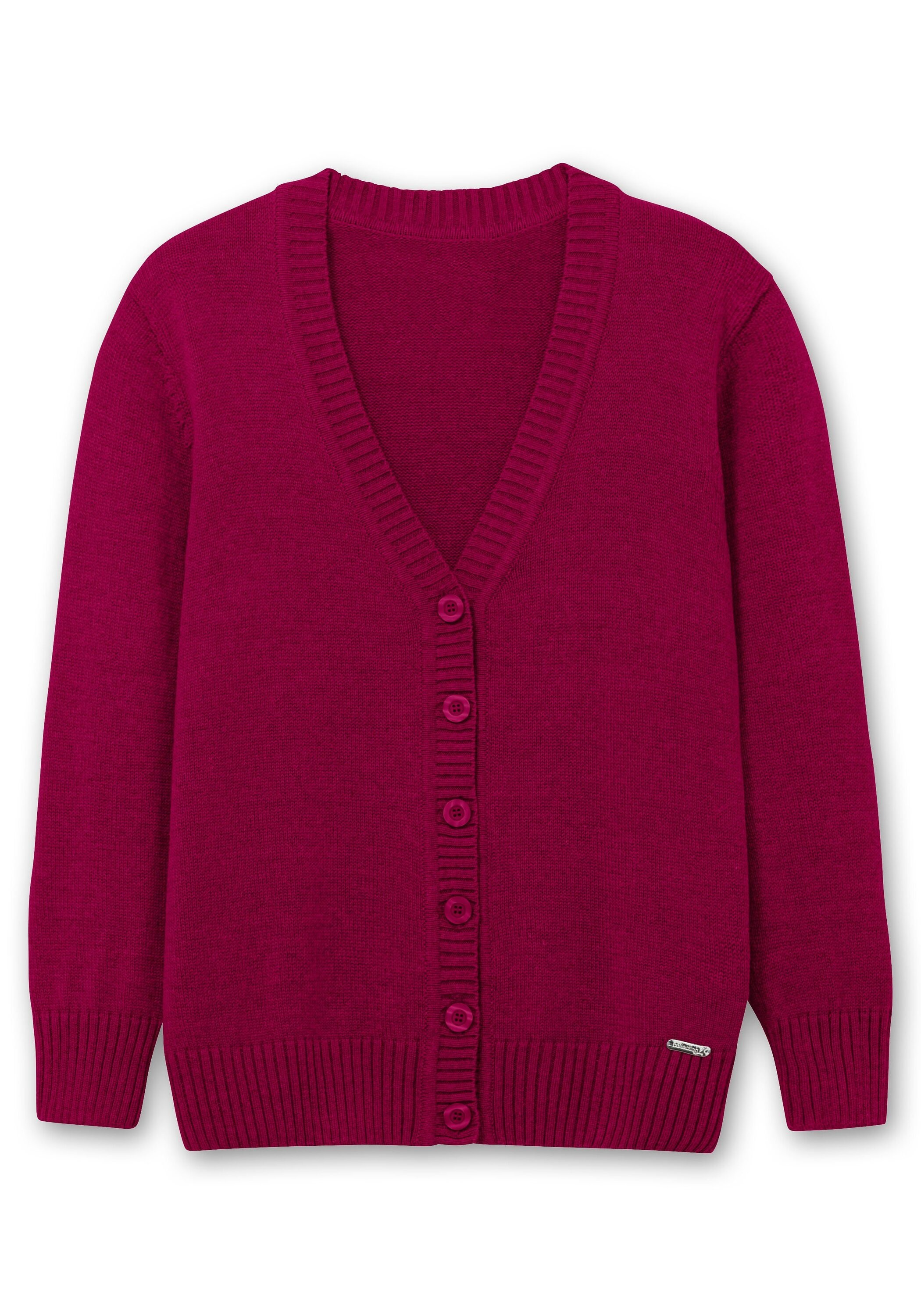 Sheego Strickjacke »Strickjacke mit V-Ausschnitt und Knöpfen, tailliert«, mit V-Ausschnitt und Knöpfen, tailliert