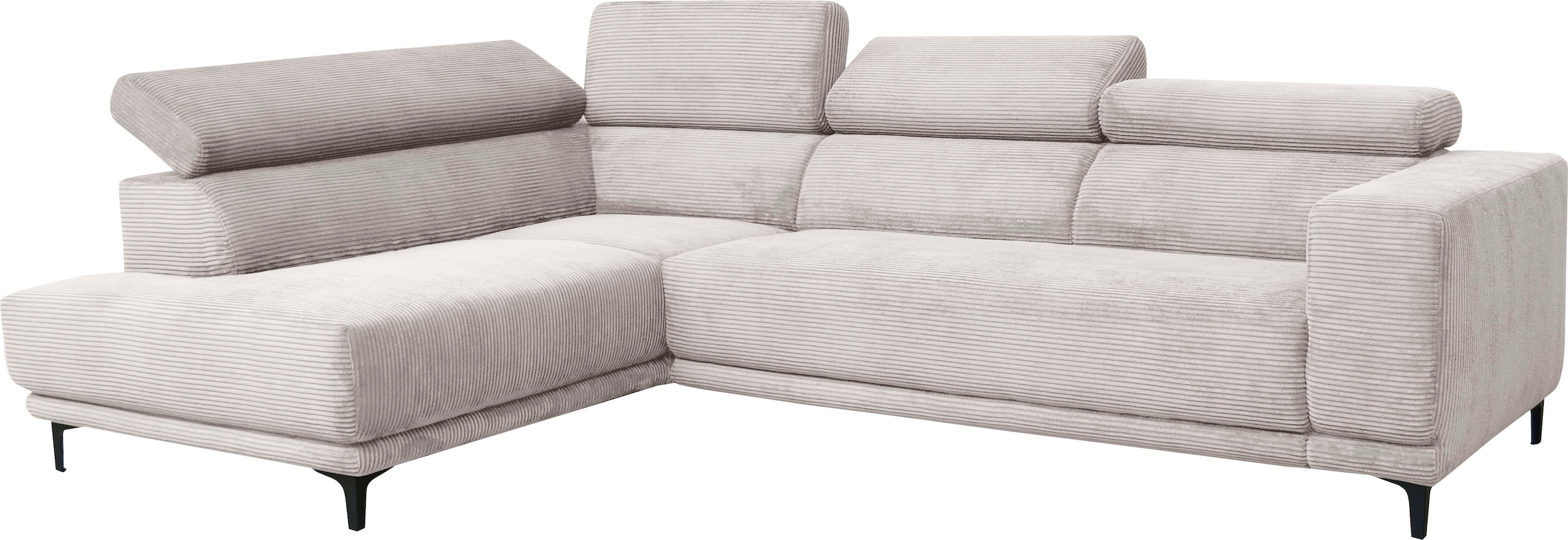 alina Ecksofa »Hikari«, wahlweise mit Sitzvorzug, in modernem Cordstoff, Breite 276 cm