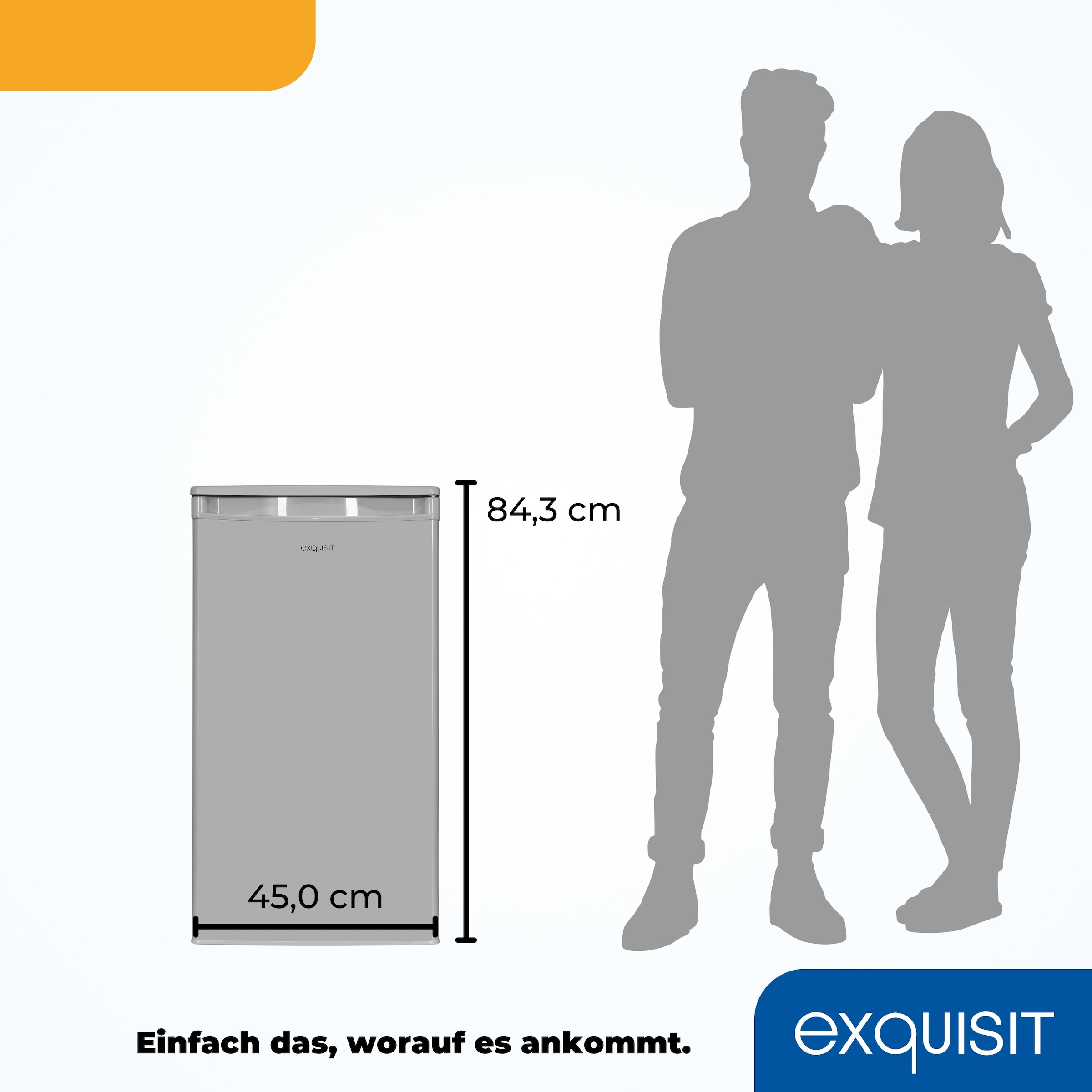 exquisit Vollraumkühlschrank »KS85-V-O91E grau«, 76 L Volumen
