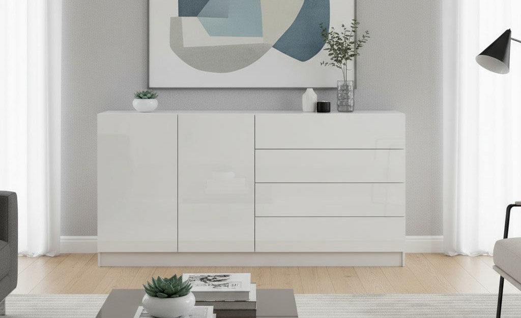 borchardt Möbel Sideboard »Vaasa, Kommode mit 2 Türen und 4 Schubkästen auf Kugelführungen«