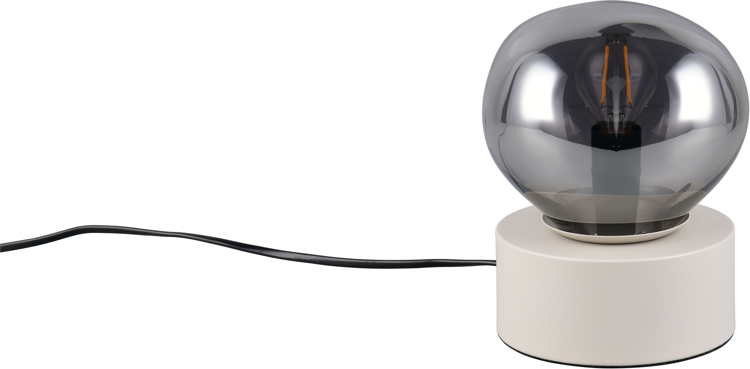 s.Oliver Tischleuchte »ANJELLA, On/Off-Touch Tischleuchte exkl 1x E14 max 10W, warm grey«, 1 flammig, Leuchtmittel E14 | Leuchtmittel wechselbar, mit mundgeblasenem Glas Lampenschirm in rauchgrau, 18,5 x Ø14,5cm