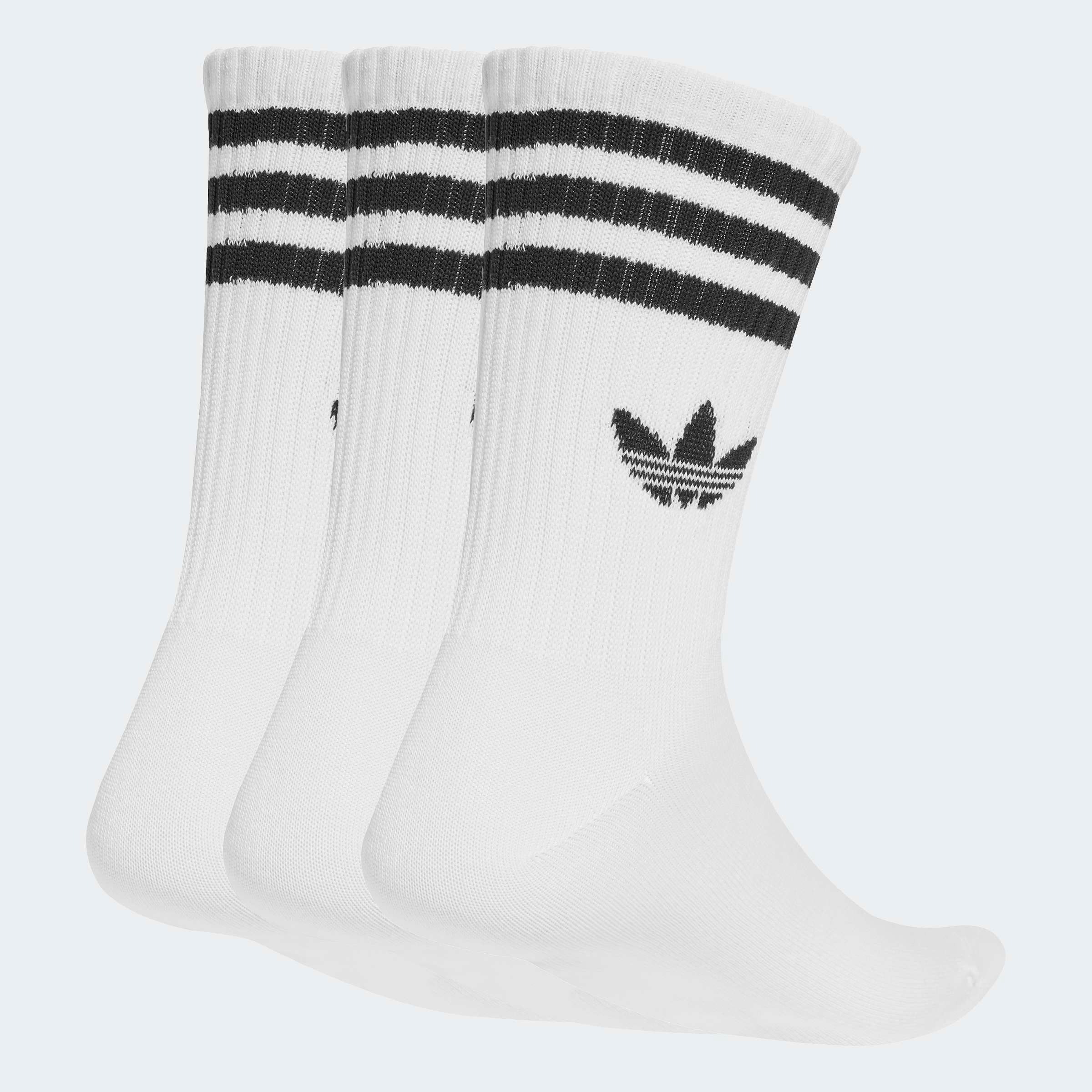 adidas Originals Sportsocken »3-STREIFEN CREW 3ER-PACK« 3 Paar tlg. für Laufen, knöchellang, mit 3-Streifen und Trefoil Logo