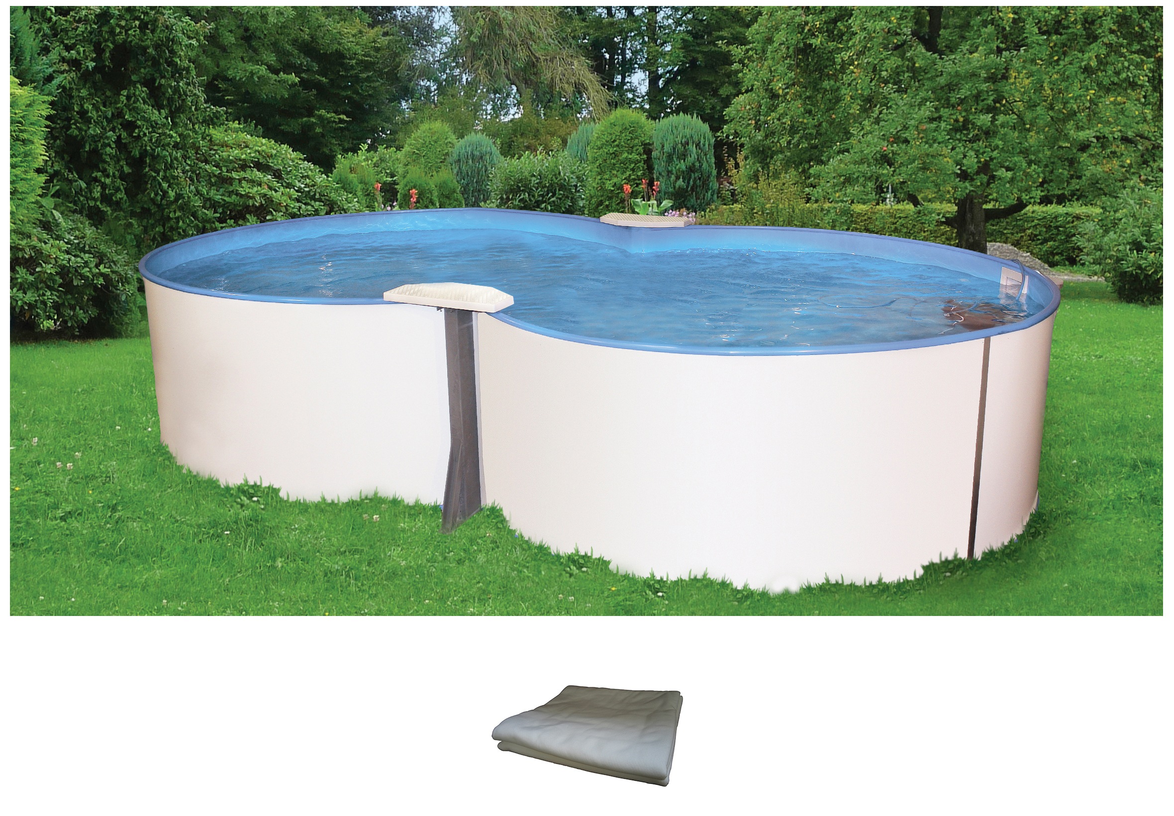 MyPool Achtformpool »Premium«, (Set), 2-tlg., BxLxH: 320x525x135 cm