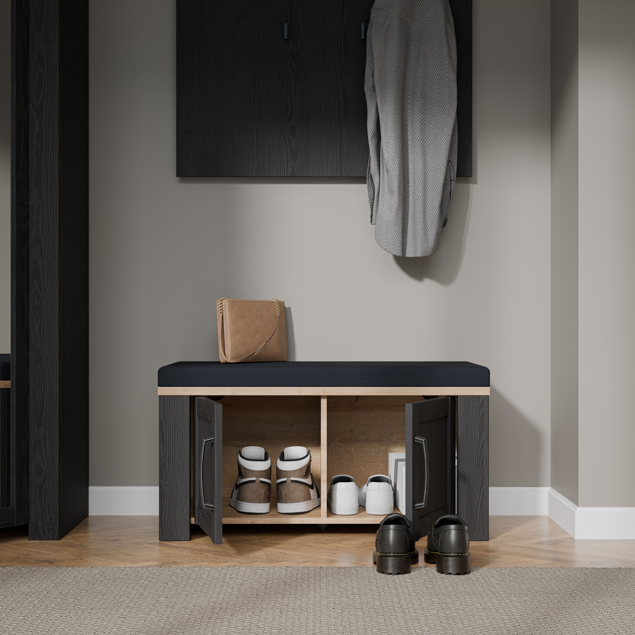 FORTE Polsterbank »Bohol, Garderobenbank mit Sitzpolster, Stauraum« B/H/T 86,5/45/42cm