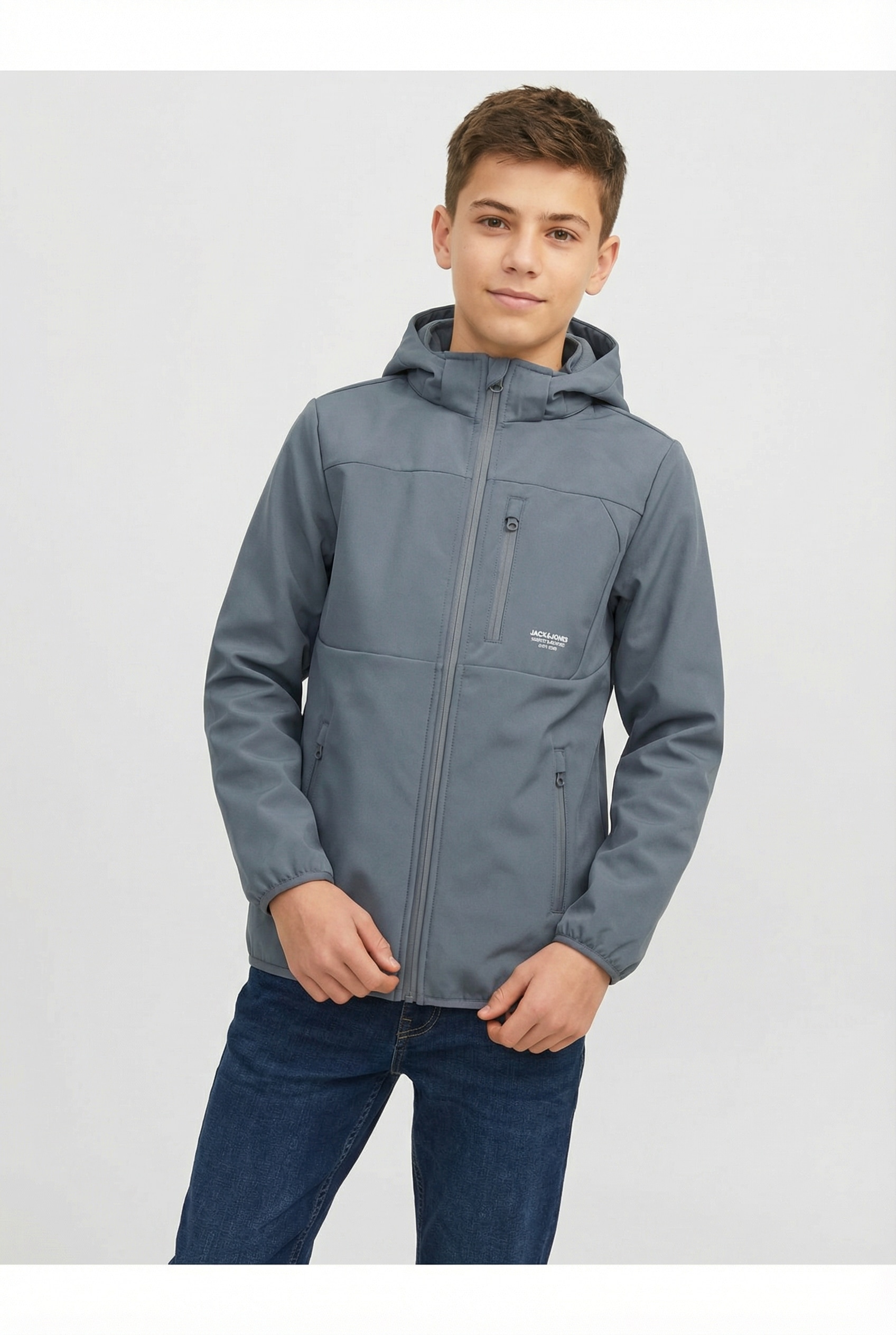 Jack & Jones Junior Softshelljacke »JJTHEO wasserabweisend und pflegeleicht für Alltag« mit Kapuze Polyester, regular fit
