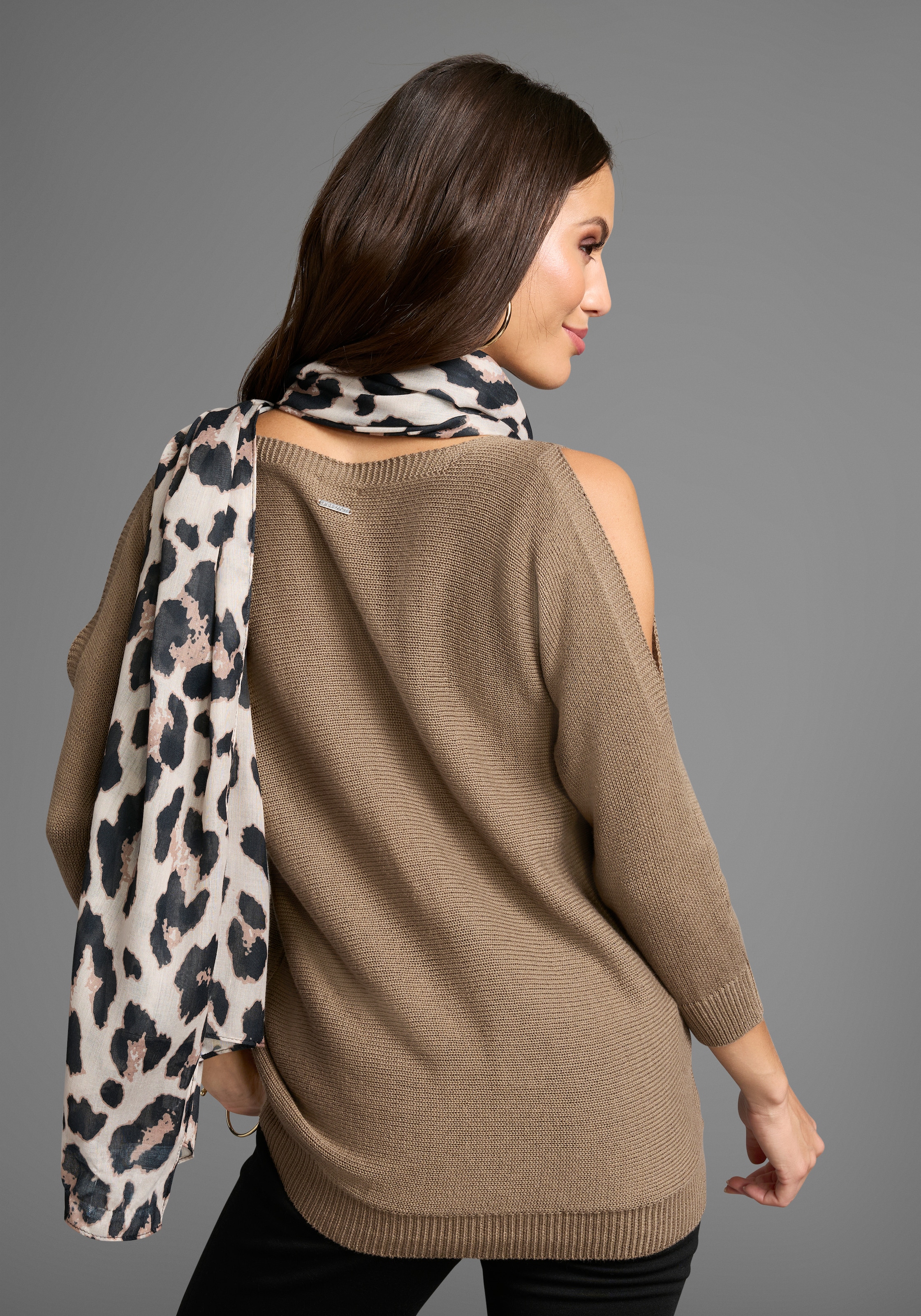 Laura Scott Modetuch, mit trendigem Leopard-Alloverdruck - NEW