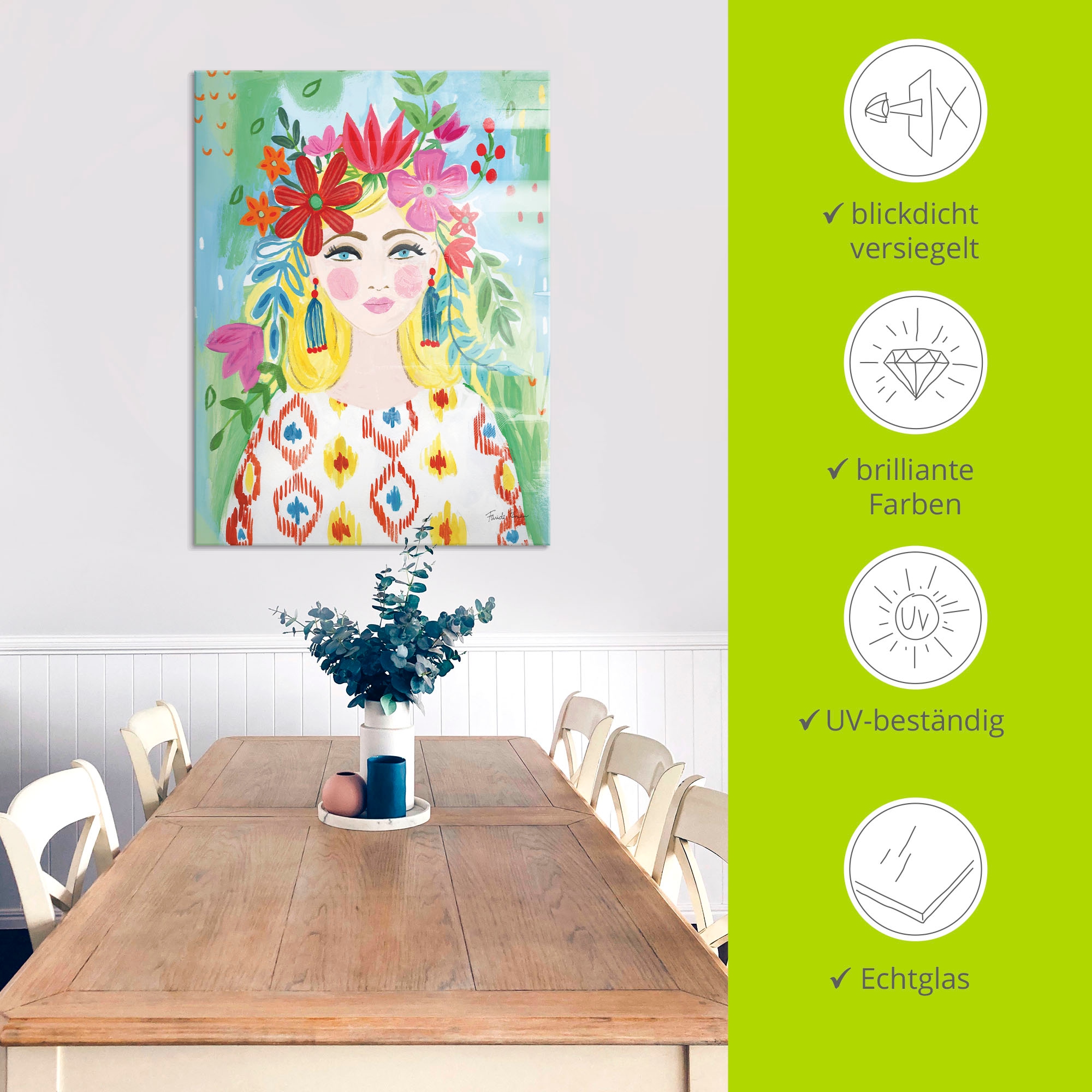 Artland Glasbild »Boho Girl II« Bilder von Frauen 1 Stk. tlg. in verschiedenen Größen