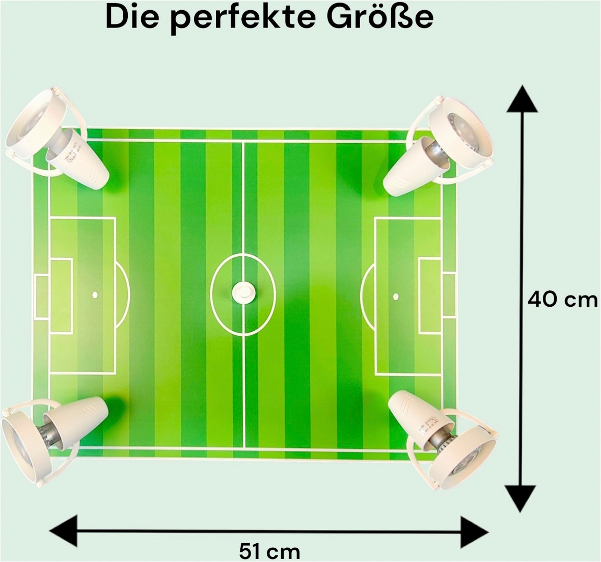 niermann Deckenleuchte »Strahler Fußballfeld, Kinderzimmer, Kinderlampe« GU10 1 Stk. 4 verstellbare Spots, Made in Germany