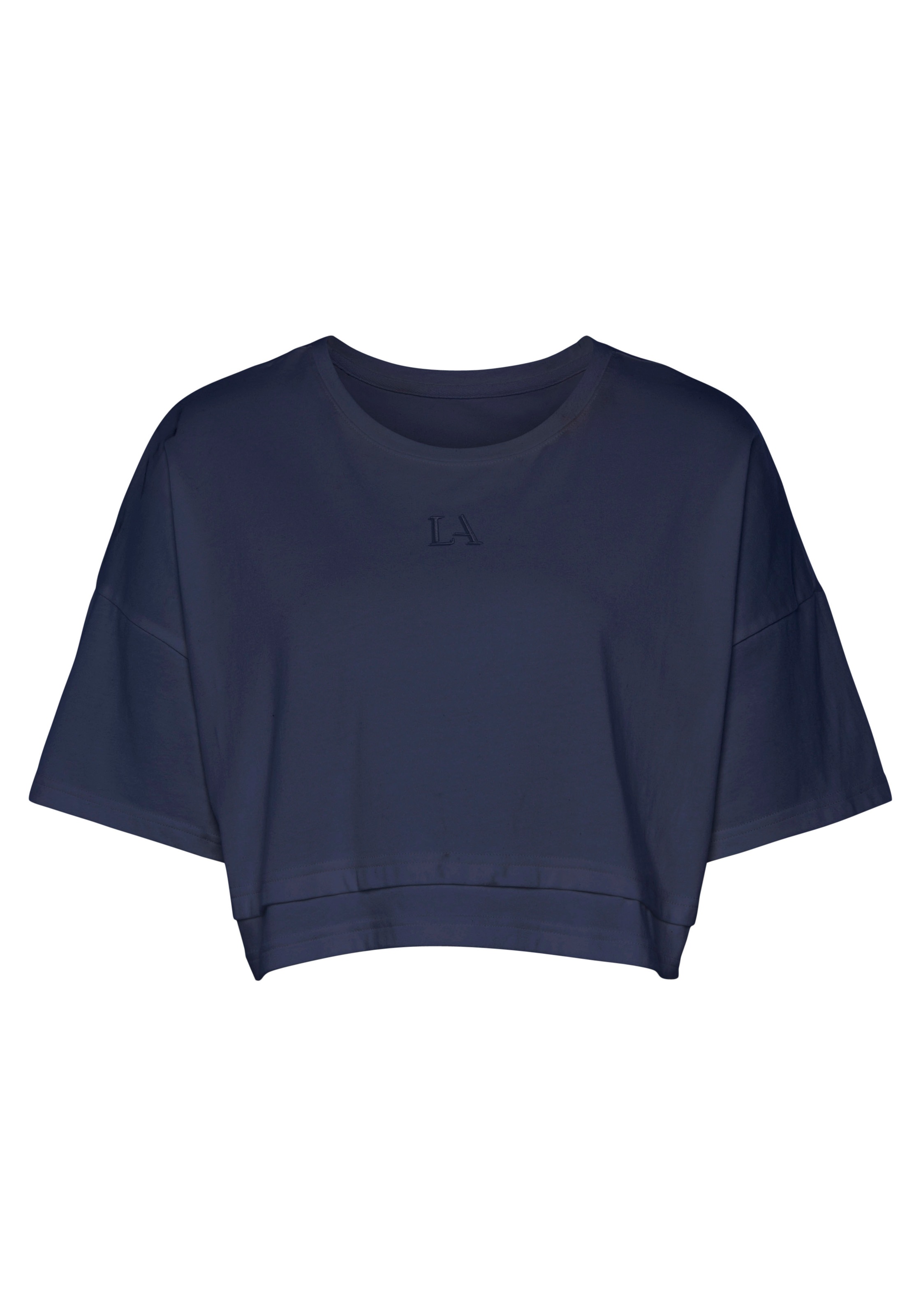 LASCANA Kurzarmshirt, mit kastigem Schnitt und Lagen-Look