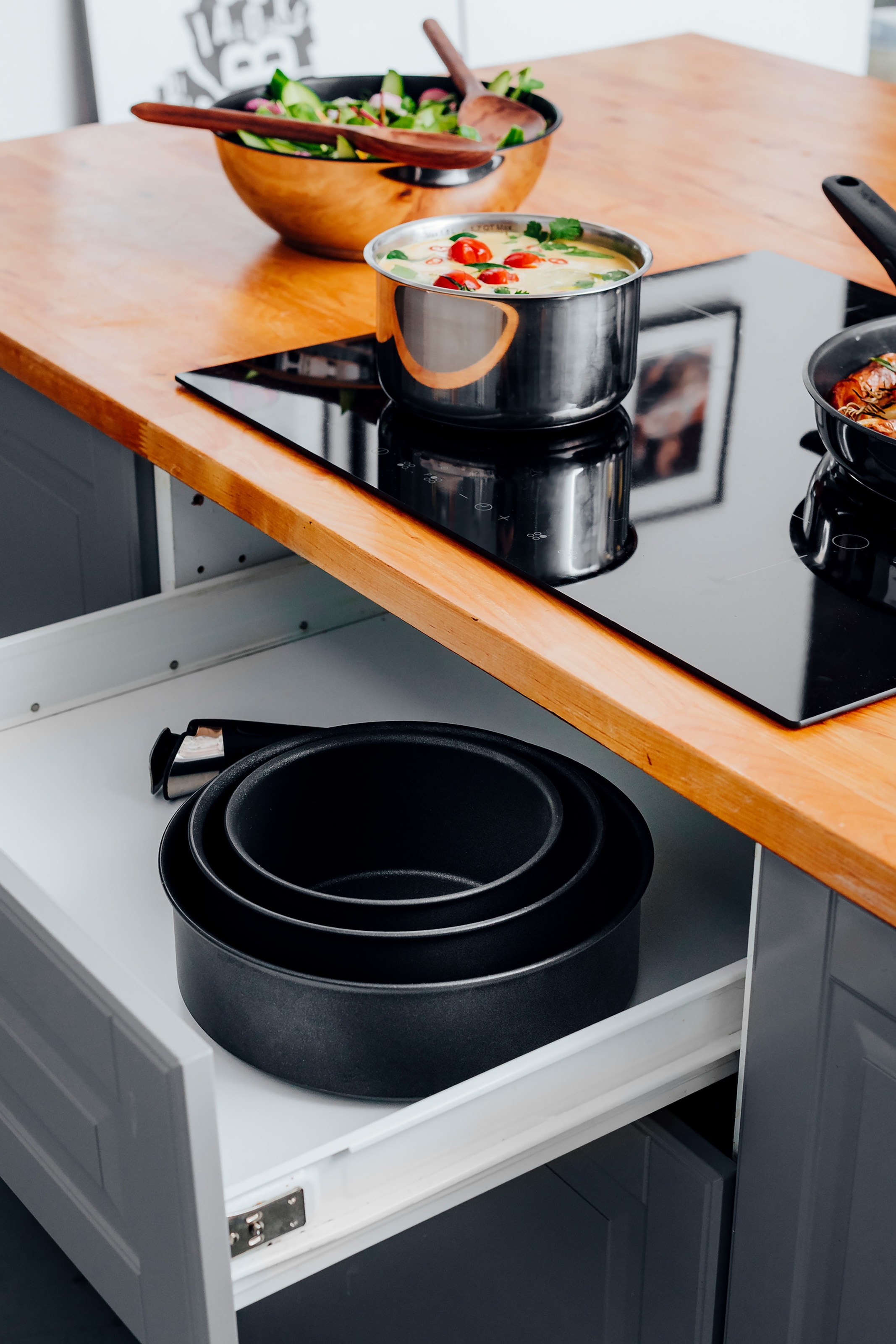 Tefal Pfannen-Set »Ingenio Easy Cook & Clean On« Aluminium Set, 10 Stk. tlg. abnehmbarer Griff, Antihaftversiegelung, Thermo-Signal, made in France