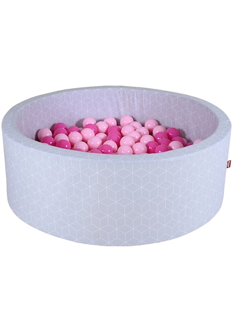 Knorrtoys® Bällebad »Geo, Cube Grey«, mit 300 Bällen soft pink; Made in Europe kaufen