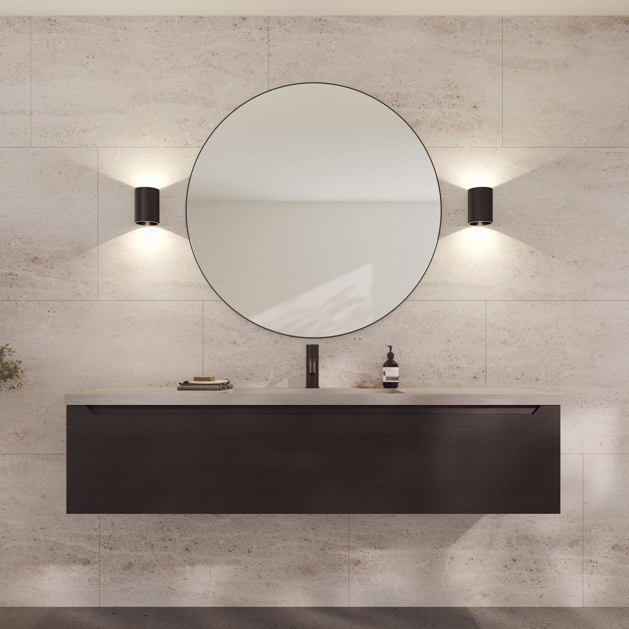 Loevschall Wandspiegel »Refine Wandspiegel rund – stilvoller Designspiegel mit edlem Rahmen,«, in mehreren Größen & Farben für Bad, Schlafzimmer & Flur