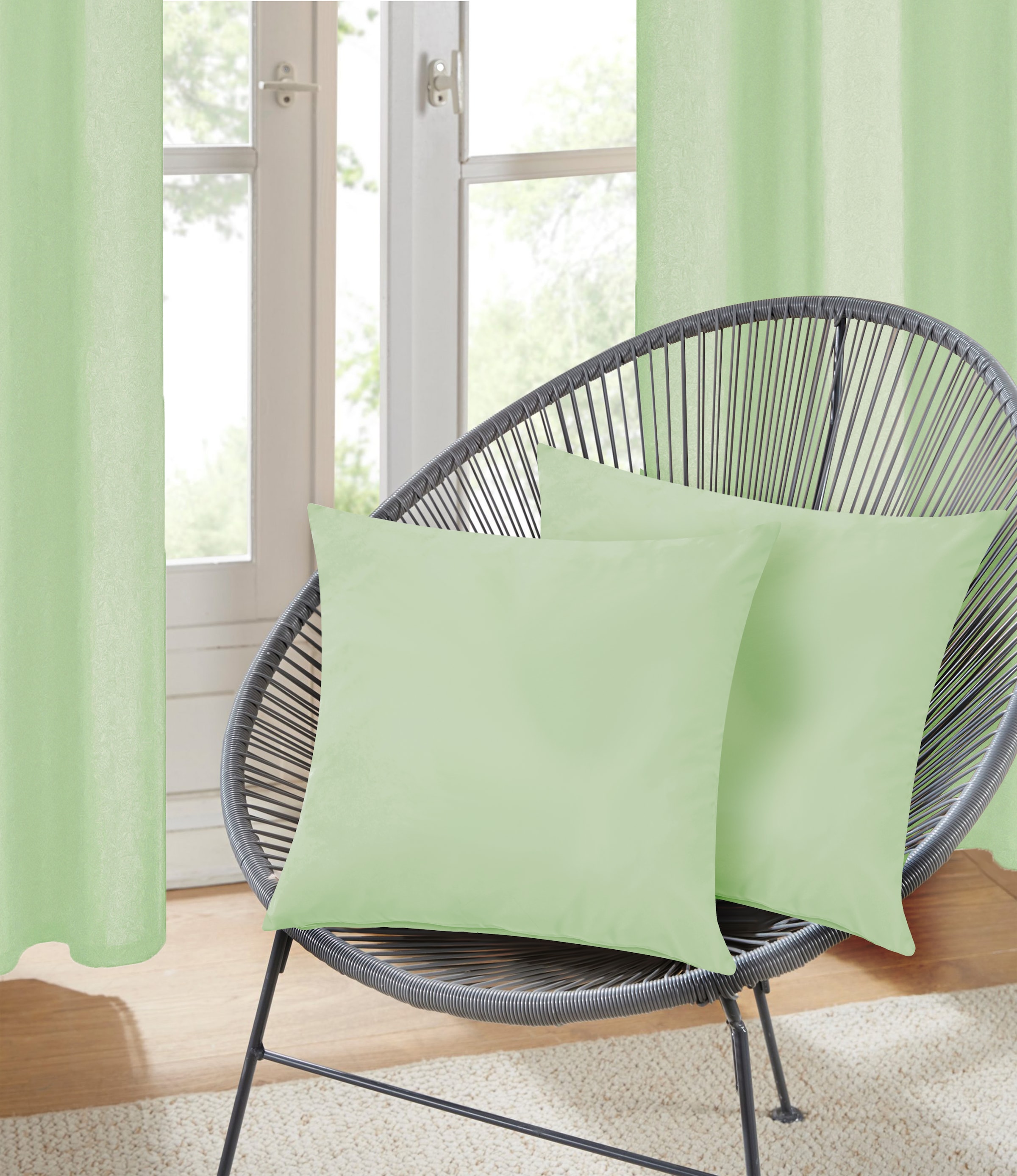 OTTO home Dekokissen »Raja« einfarbig, Kissenhüllen ohne Füllung , 40 x 40 cm, 2er-Set, Mikrofaser