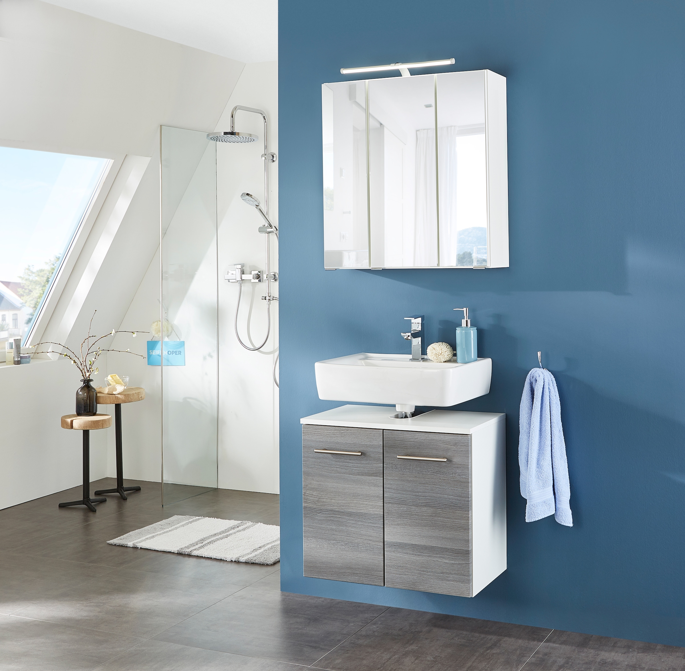 welltime Waschbeckenunterschrank »Trento, verschiedene Ausführungen und Farben« Badmöbel,  Breite 60cm,  Badezimmerschrank Beckenunterschrank WBU