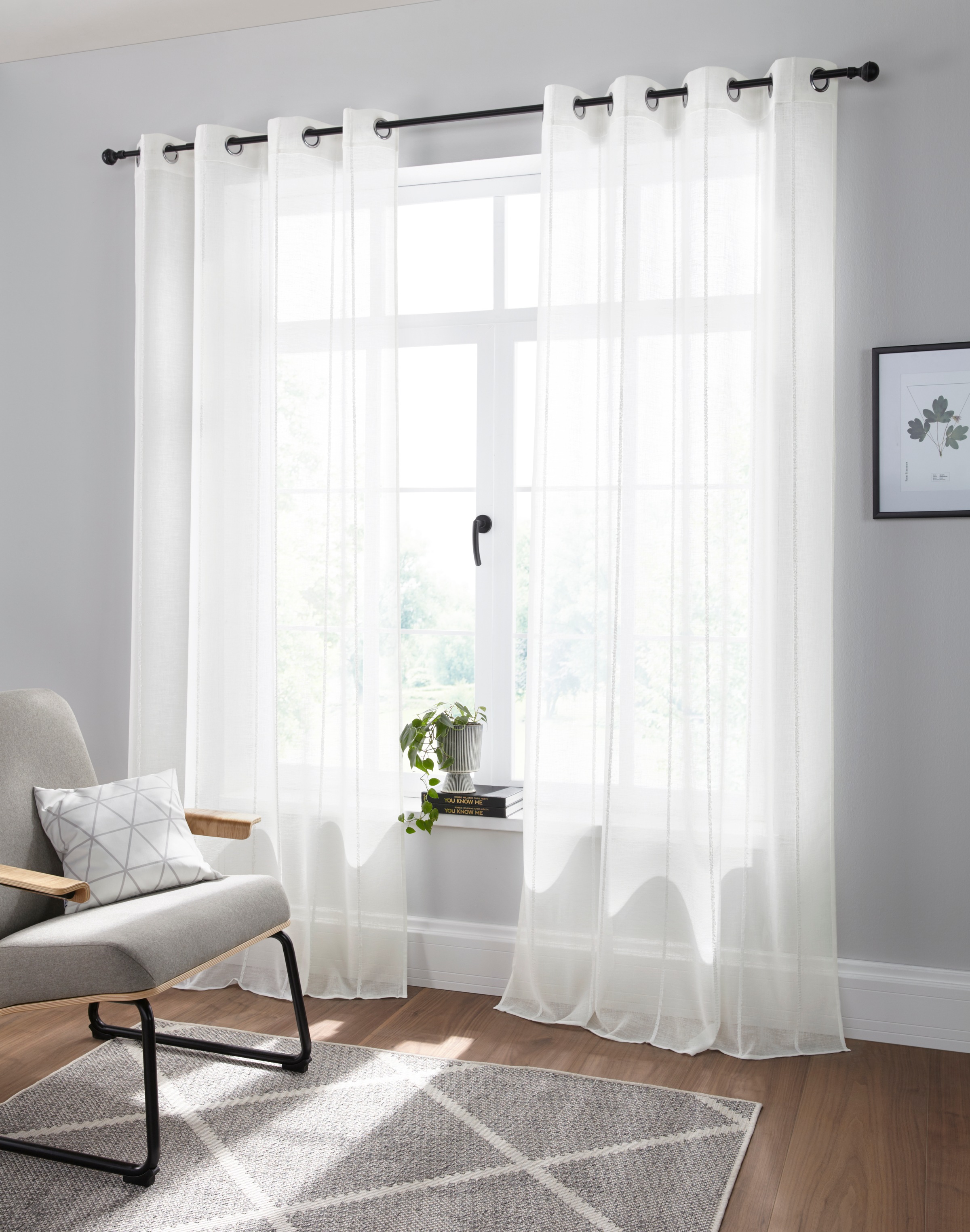 andas Vorhang »visby«, (1 St.), halbtransparent, monochrom, basic, pflegeleicht, verschiedene Größen