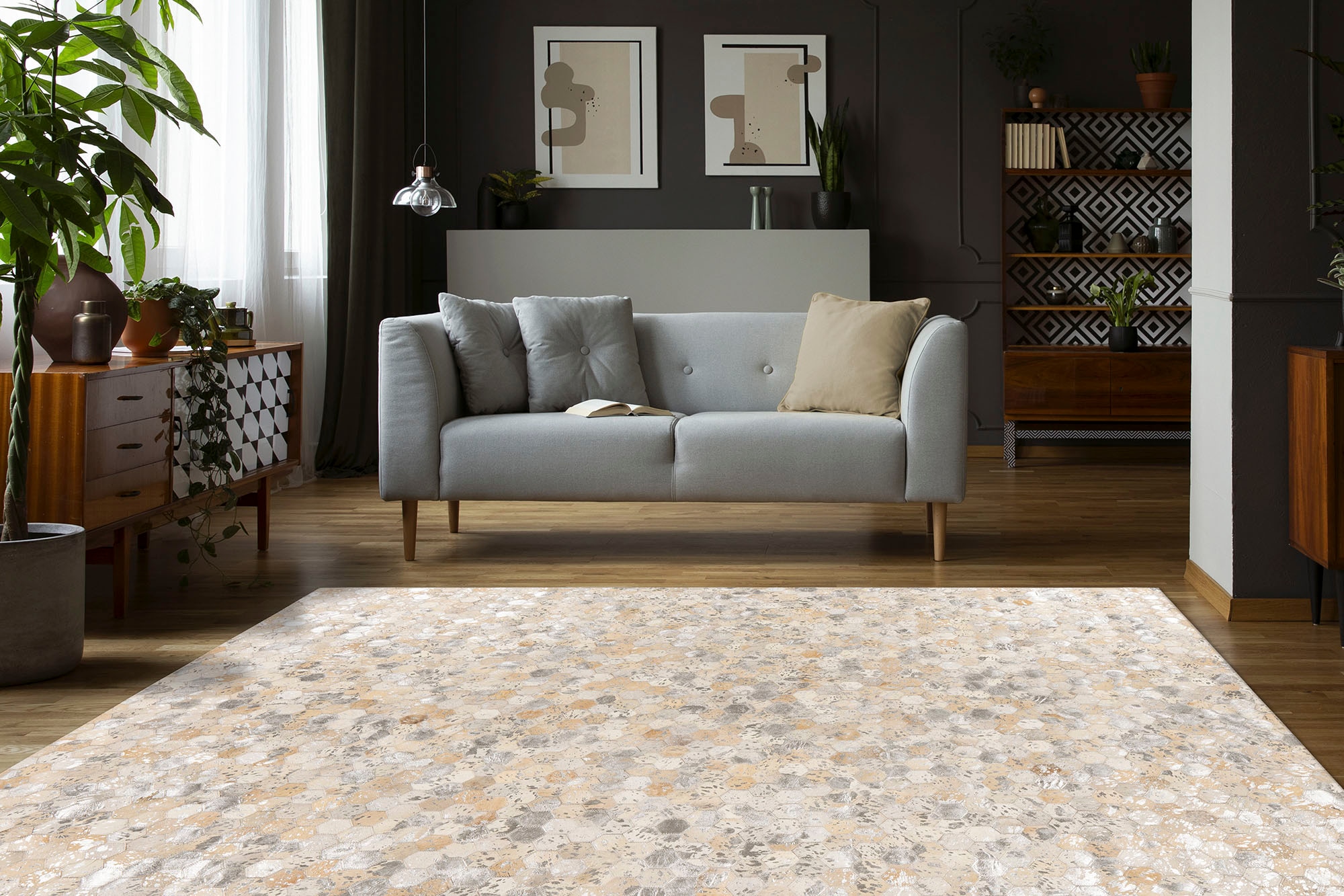 Padiro Teppich »Lavin 1025«, rechteckig, 8 mm Höhe, Handgenähtes und hochwertig verarbeitetes Unikat