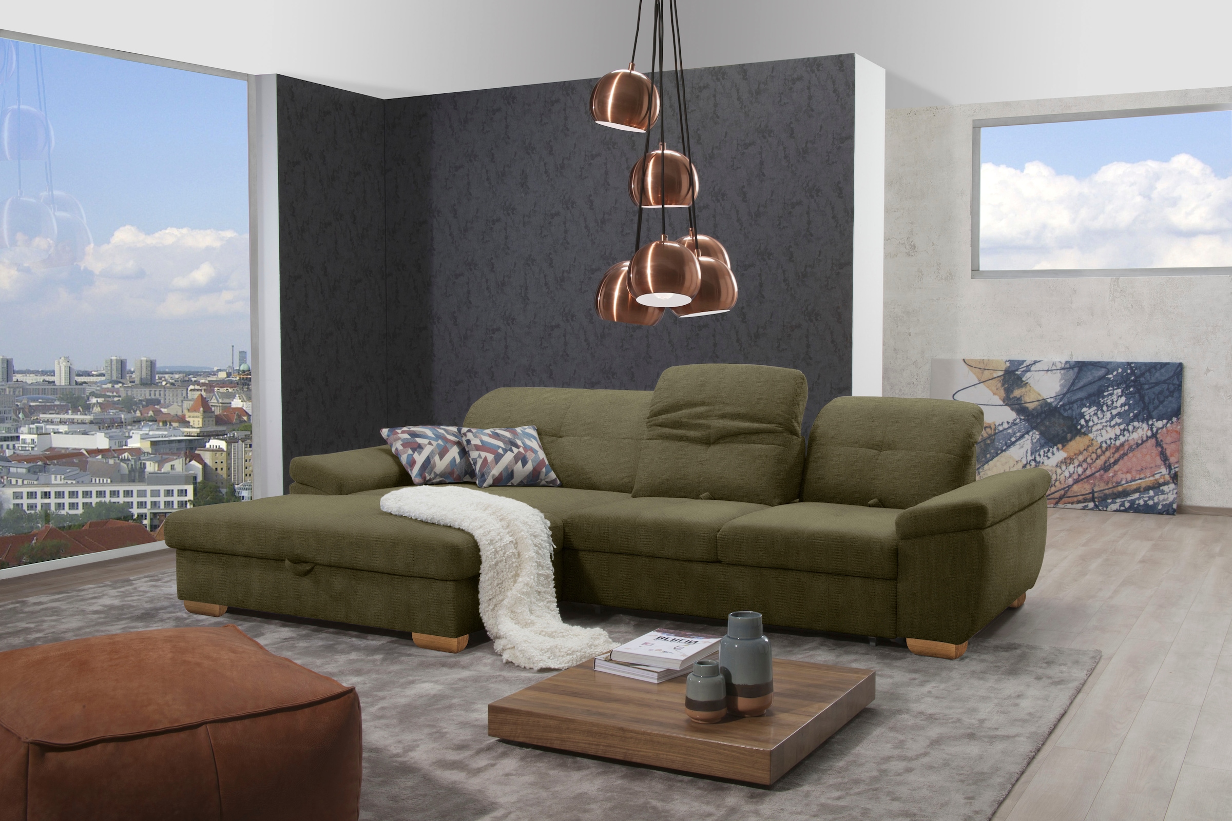 alina Ecksofa »Nadira« wahlweise mit Bettfunktion und Stauraum