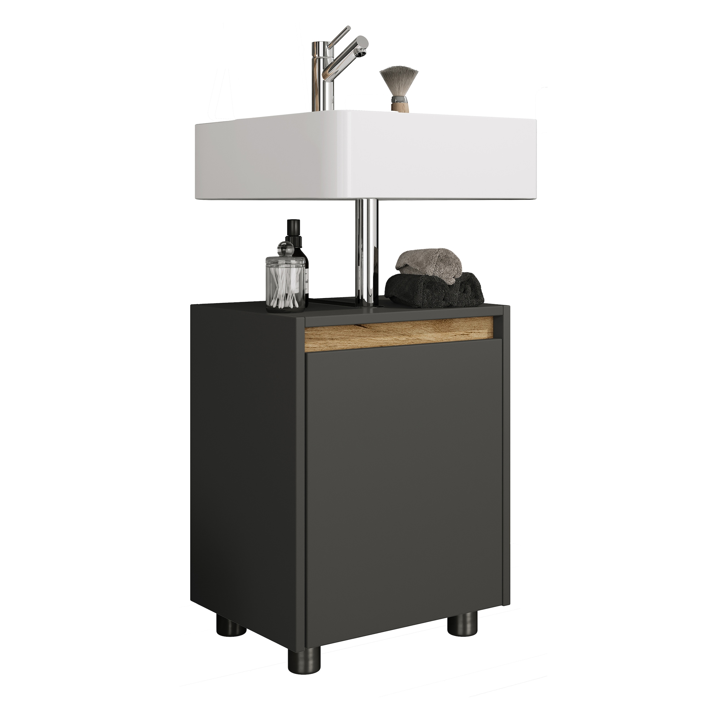 VCM Waschbeckenschrank »Holz Badschrank Badunterschrank 55x42x33 Cosila« 1 Stk. tlg.