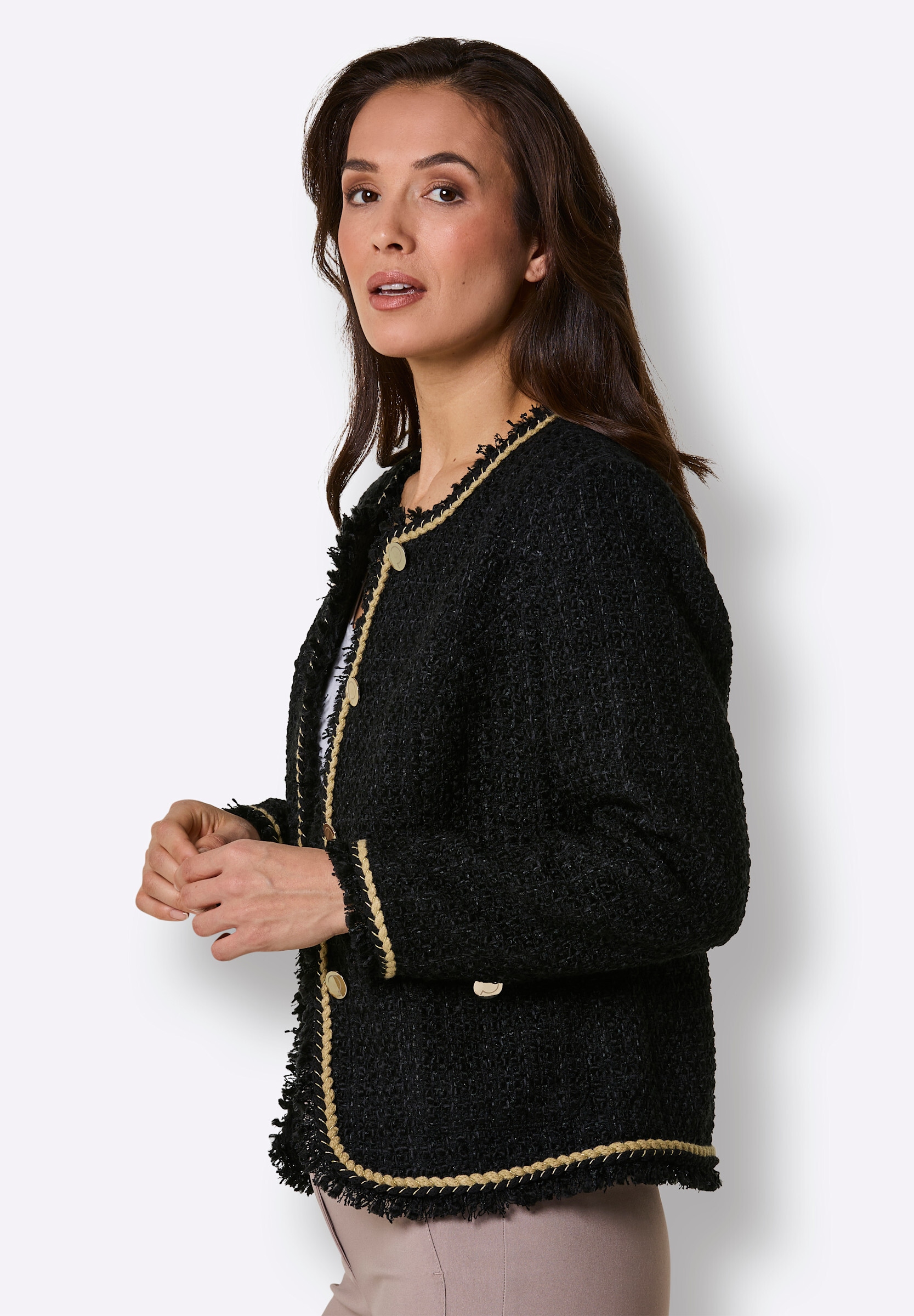 creation L Blusenblazer »Woll-Mix-Bouclé-Blazer Bouclé-Blazer«