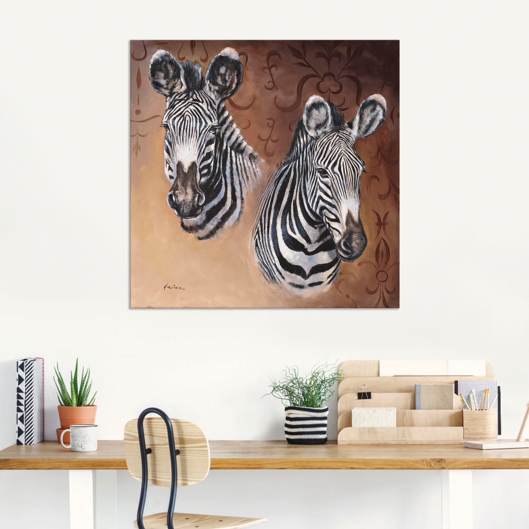 Wildtiere, versch. OTTO »Zebra«, Online (1 Wandaufkleber als Alubild, kaufen oder St.), Leinwandbild, im Größen Poster Shop in Artland Wandbild