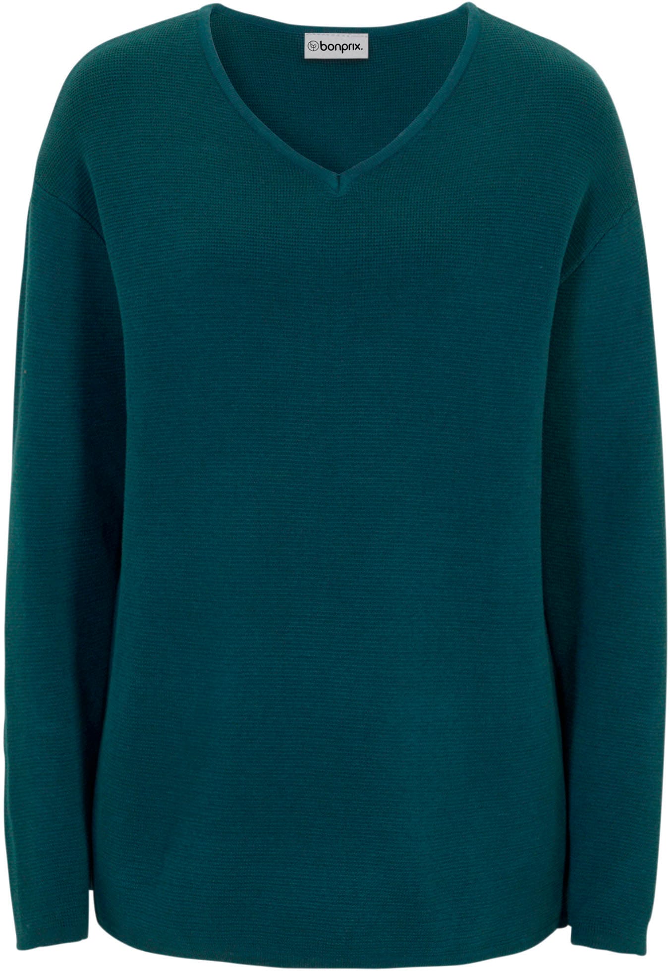 bonprix Strickpullover »Milano Rib Pullover mit V-Ausschnitt« aus Baumwolle und Polyacryl, mit V-Ausschnitt, bequeme Passform