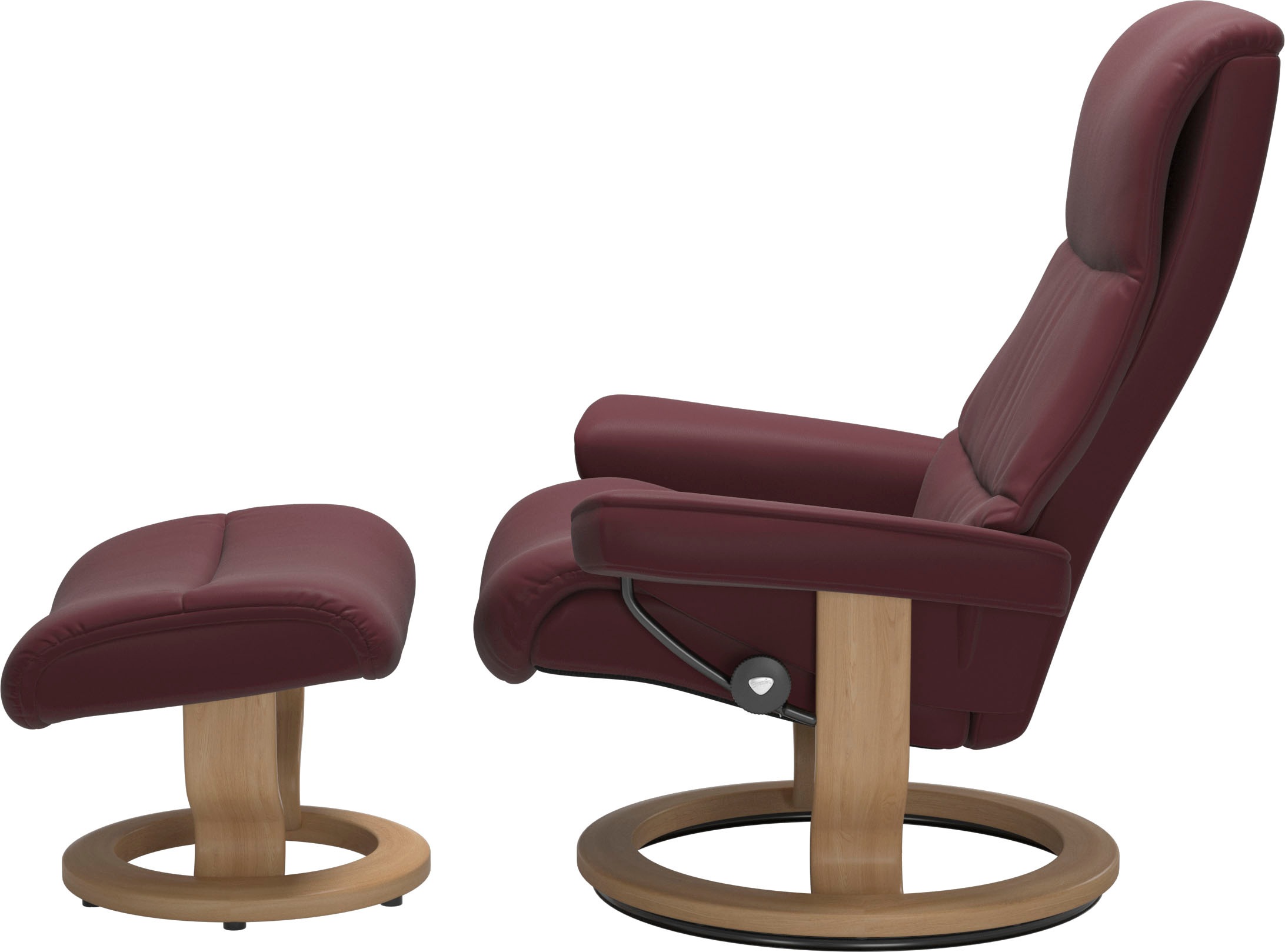 Stressless® Relaxsessel »View«, (Set, Relaxsessel mit Hocker), mit Classic Base, Größe M,Gestell Eiche