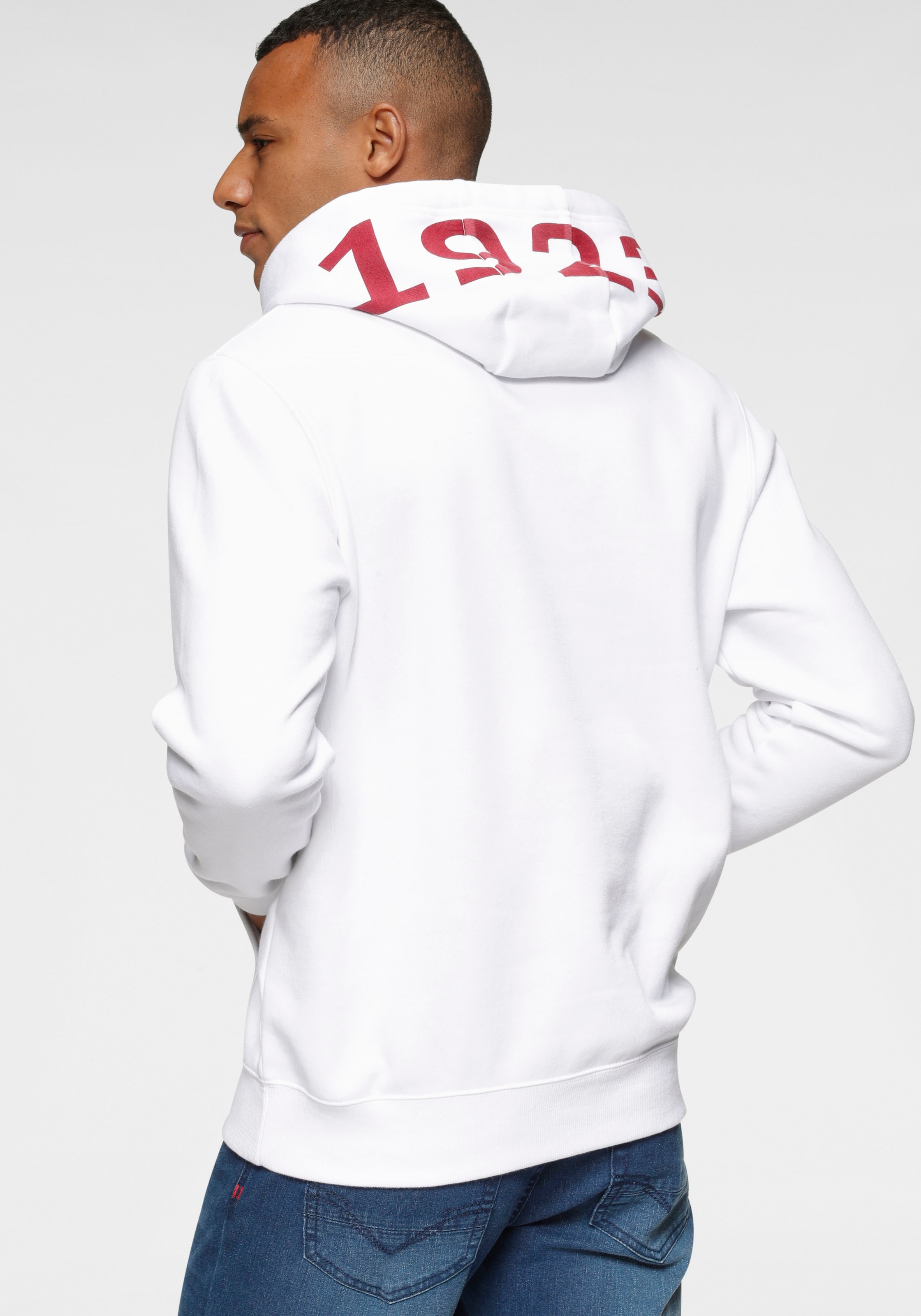 H.I.S Kapuzensweatshirt, mit Print und Badge, Kapuze, für sportliche Outfits