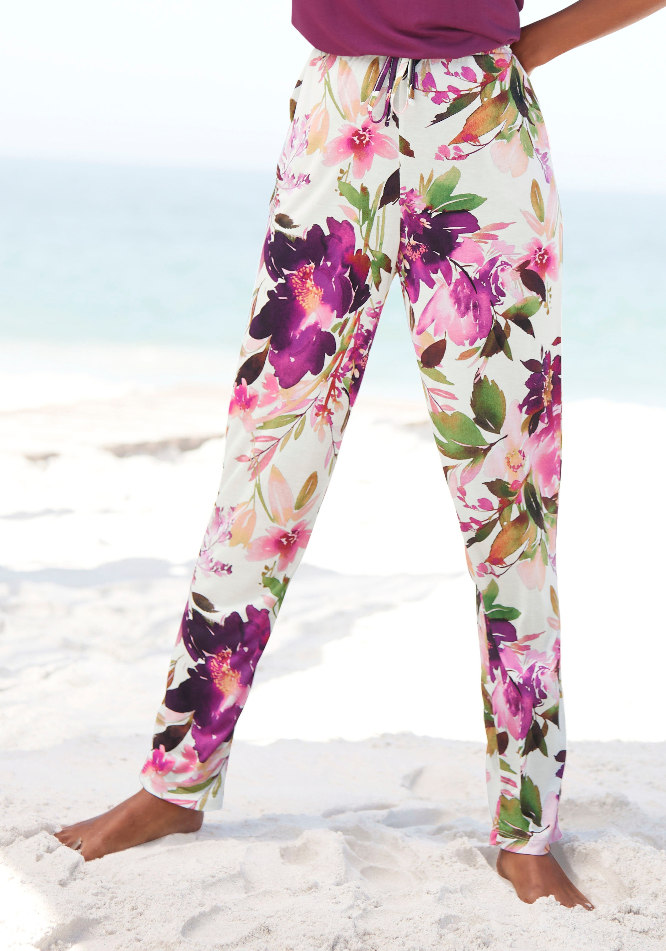 Beachtime Jerseyhose, mit Blumendruck