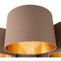 my home Deckenleuchte »Josie«, E27, 1 St., Warmweiß, Deckenlampe mit Stoff - Schirm taupe außen, goldfarbig innen