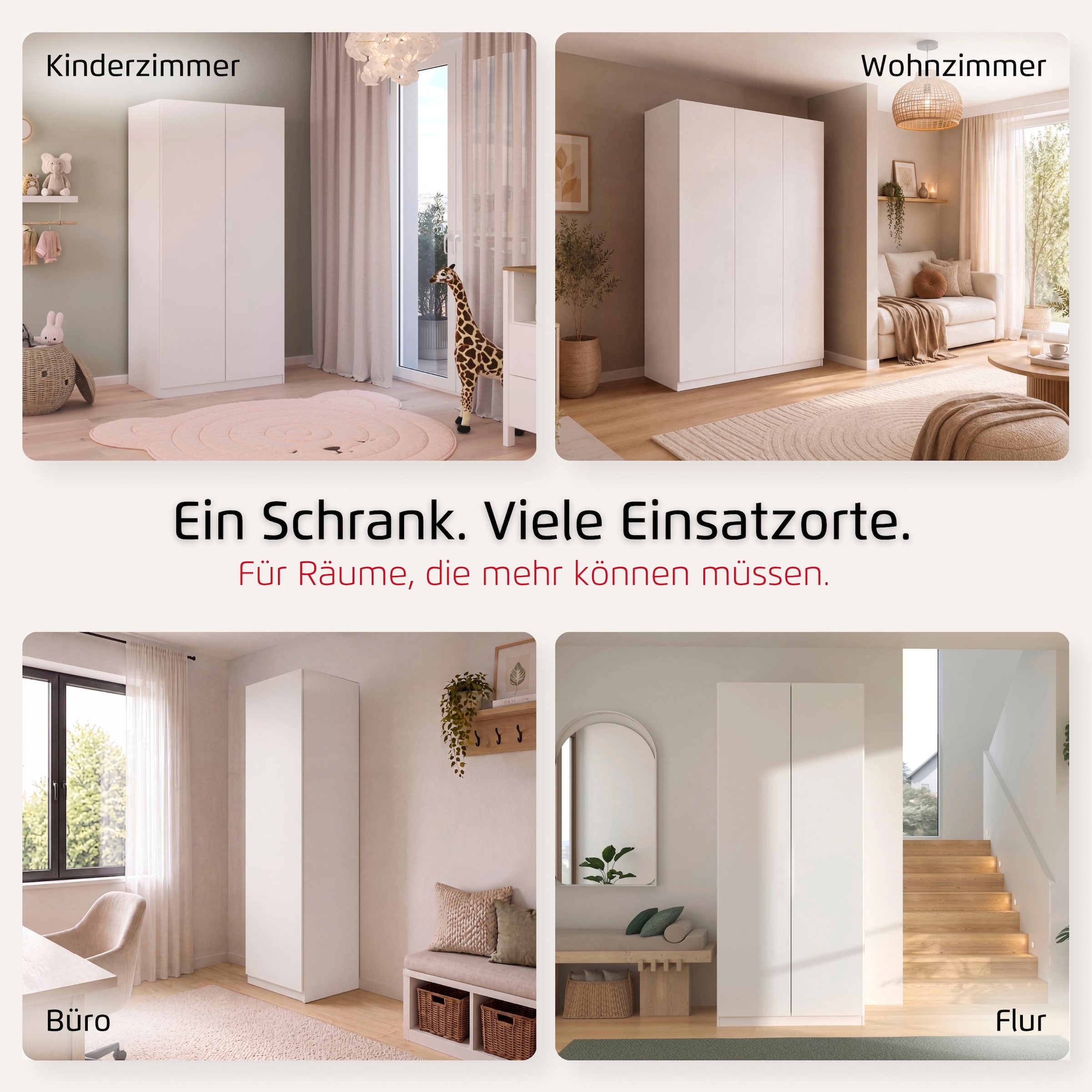 rauch Kleiderschrank »Schrank Möbel Schlafzimmer Garderobe Kinderzimmer WELTNEUHEIT ELVIK« PATENTIERTES SCHNELLMONTAGESYSTEM mit Push-to-open MADE IN GERMANY