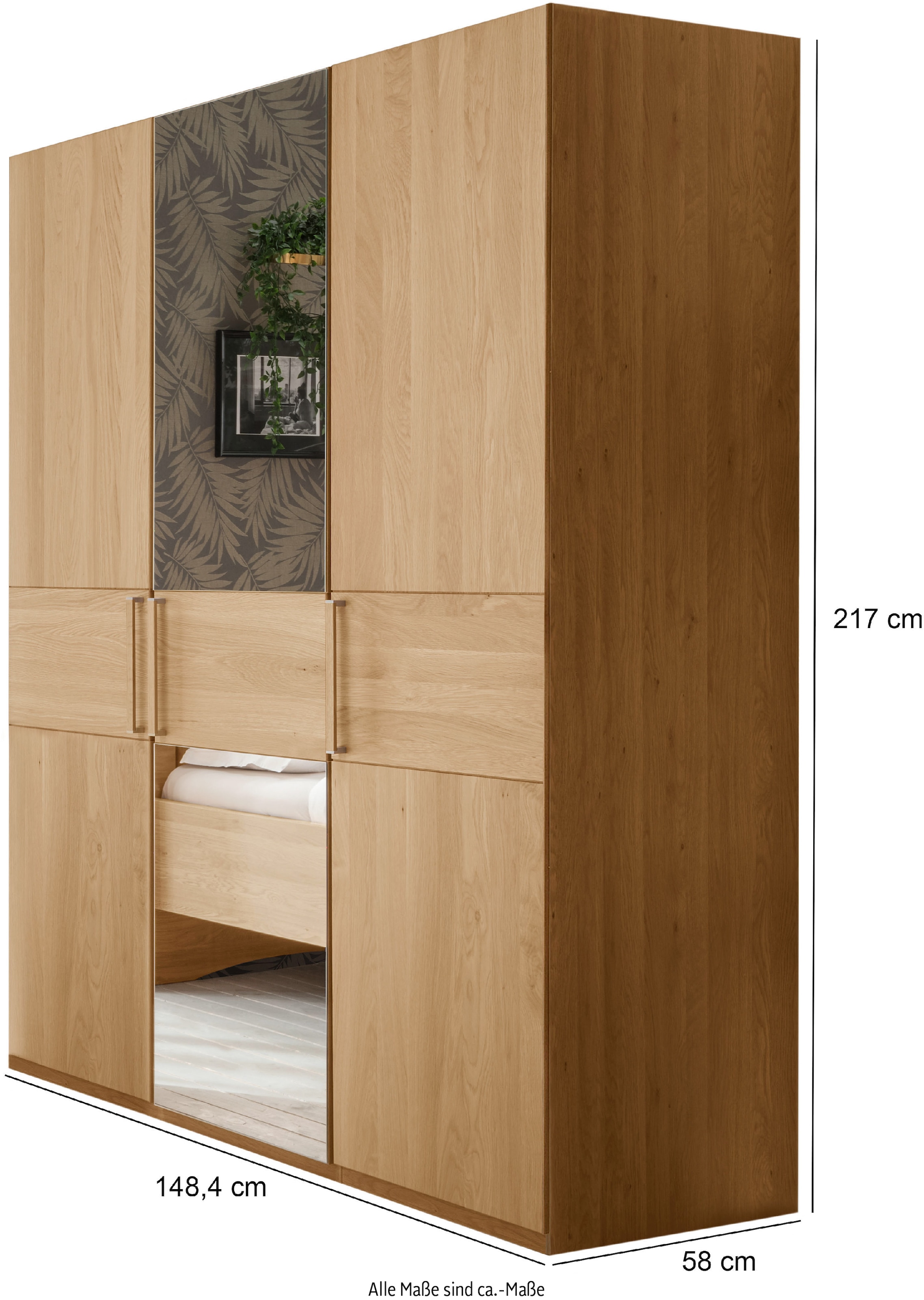 WIEMANN Kleiderschrank »Kiruna« mit Kristallspiegel