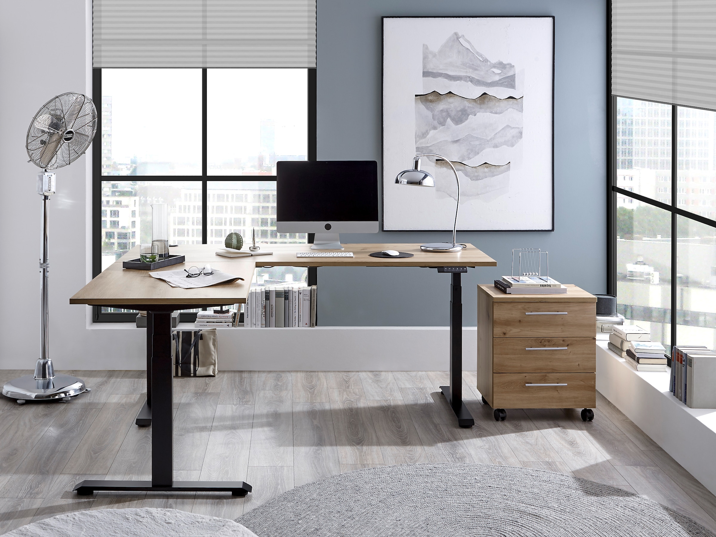 BEGA OFFICE Eckschreibtisch »Ben«, (1 St.), elektrisch höhenverstellbarer Desk mit 4 Memory Tasten, 180x177 cm