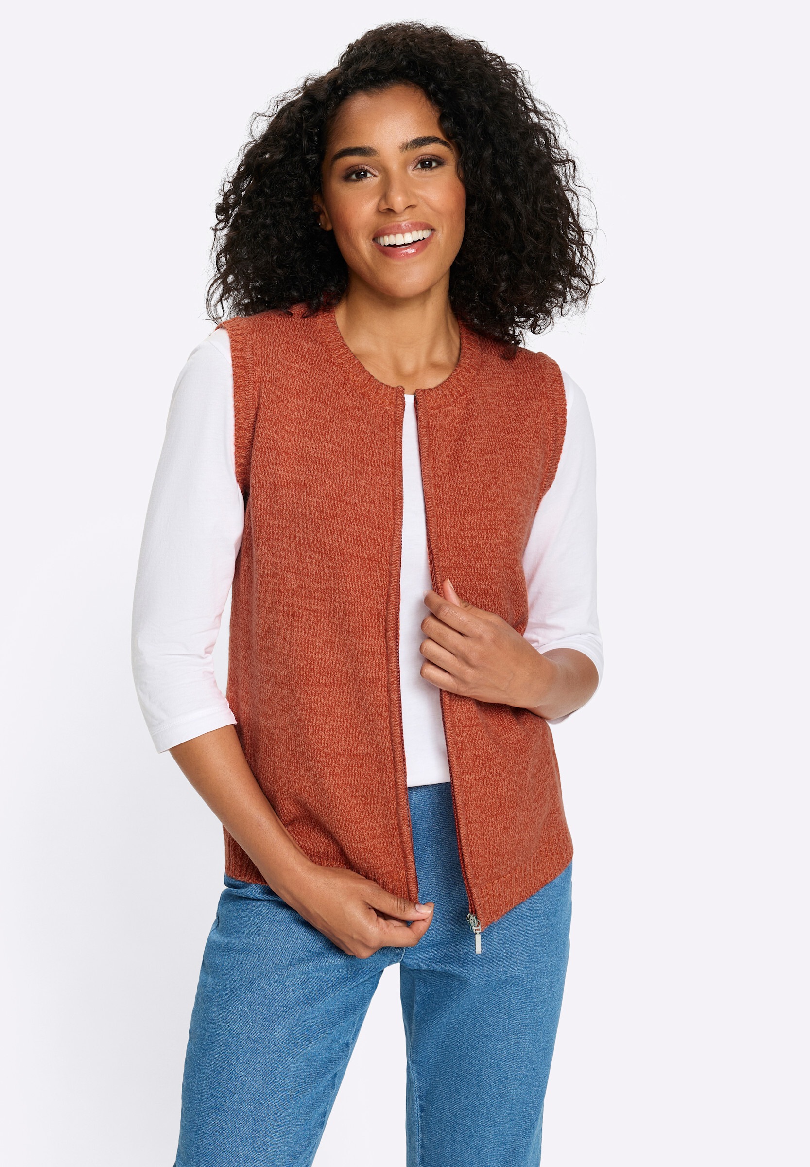 Sieh an! Strickweste »Strickweste Strickweste aus Melange-Garn«