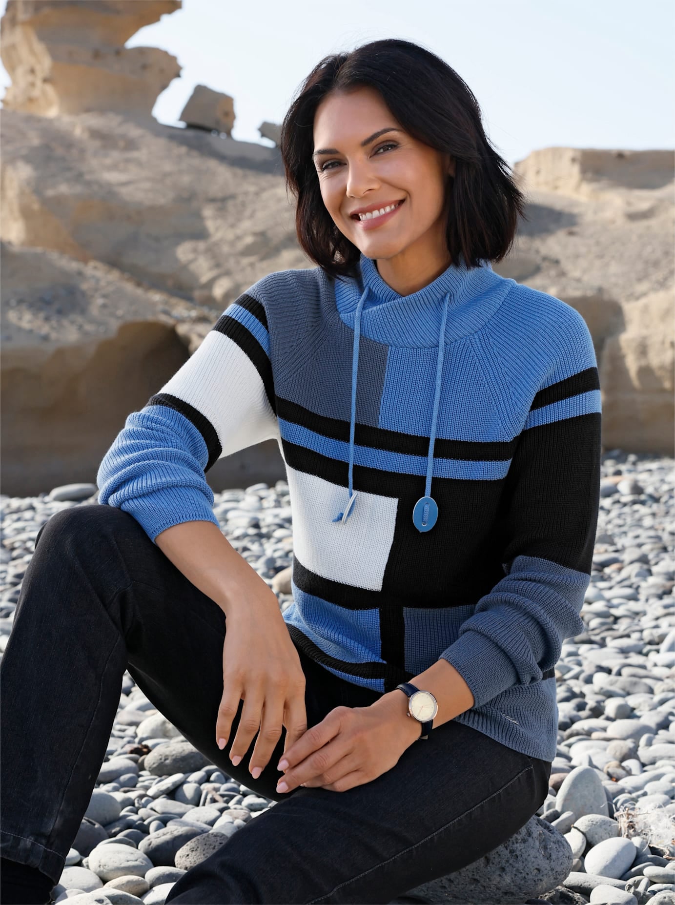 Casual Looks Strickpullover »Stehkragen-Pullover«