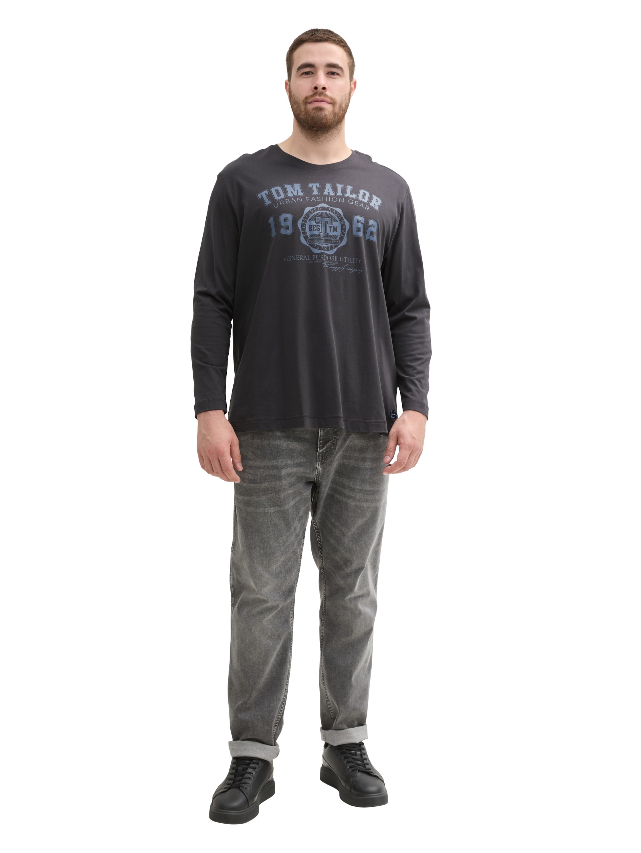TOM TAILOR PLUS Langarmshirt mit Print/Große Größen