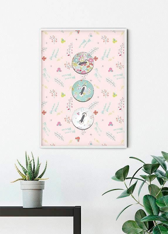 Komar Bild »Minnie Mouse Buttons« Disney 1 Stk. tlg. Wandbild zur Dekoration im Kinderzimmer - ohne Rahmen