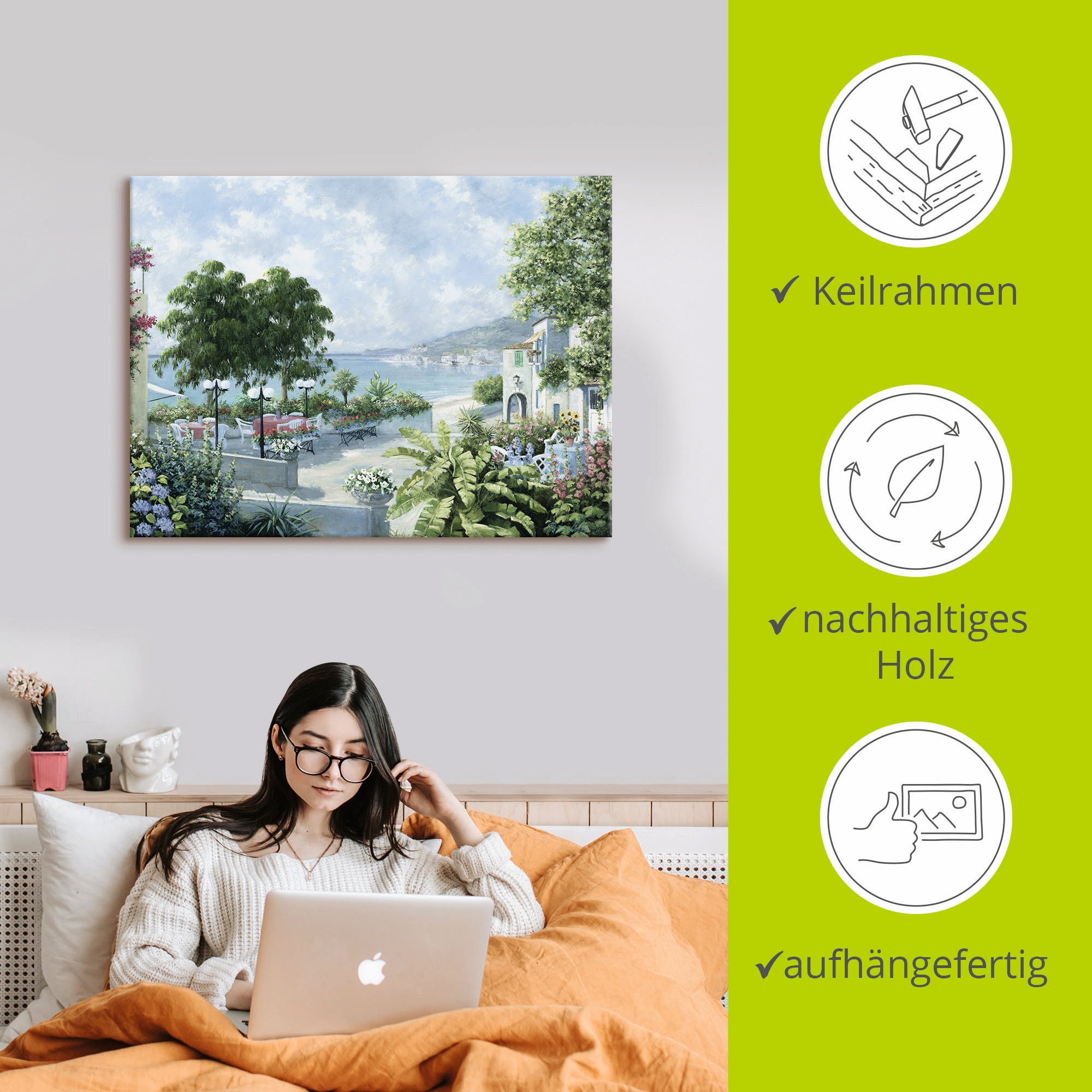 Artland Wandbild »Ozeansicht« Garten 1 Stk. tlg. als Leinwandbild, Poster in verschied. Größen