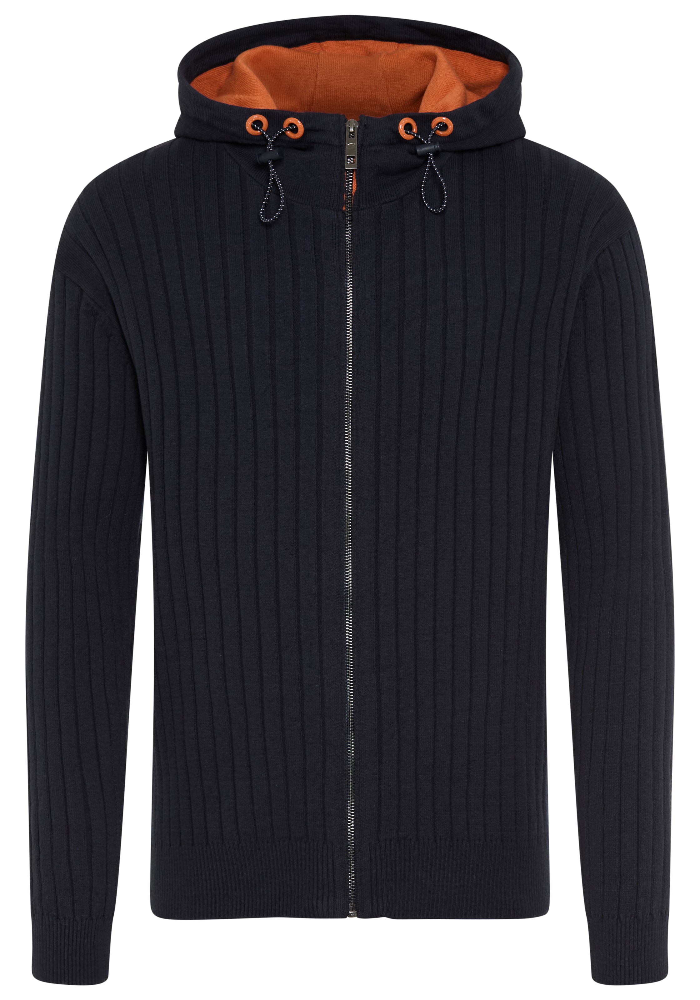 KangaROOS Kapuzenstrickjacke mit Reißverschluss, Rippstrick, Regular Fit, normale Länge
