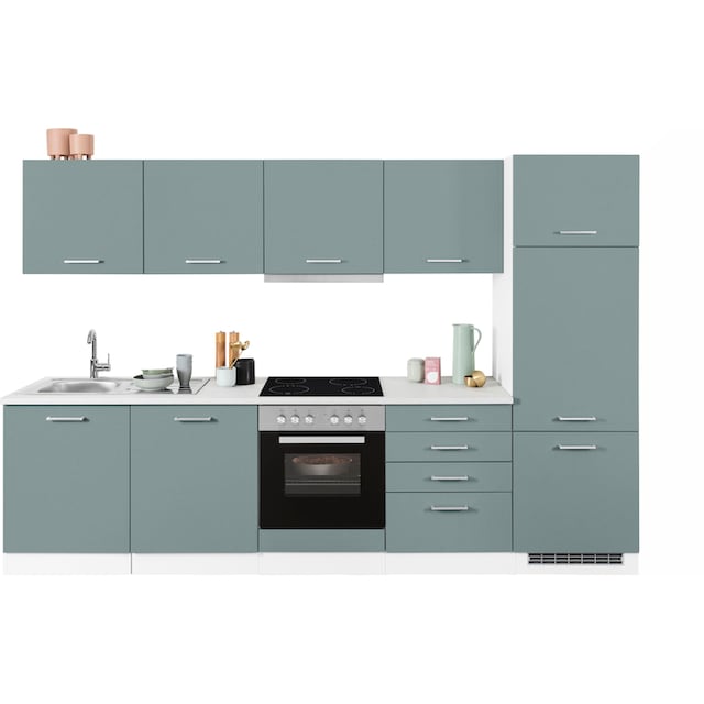 HELD MÖBEL Küchenzeile »Visby«, mit E-Geräten, Breite 300 cm inkl.  Kühlschrank und Geschirrspüler bestellen bei OTTO