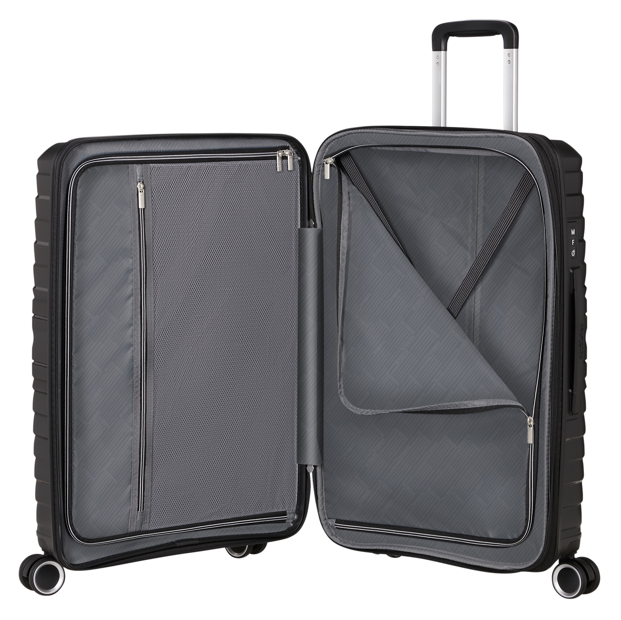 American Tourister® Hartschalen-Trolley »FLYTWIST, verschiedene Größen und Farben«, 4 Rollen, Hartschalen-Koffer personalisierbar Volumenerweiterung
