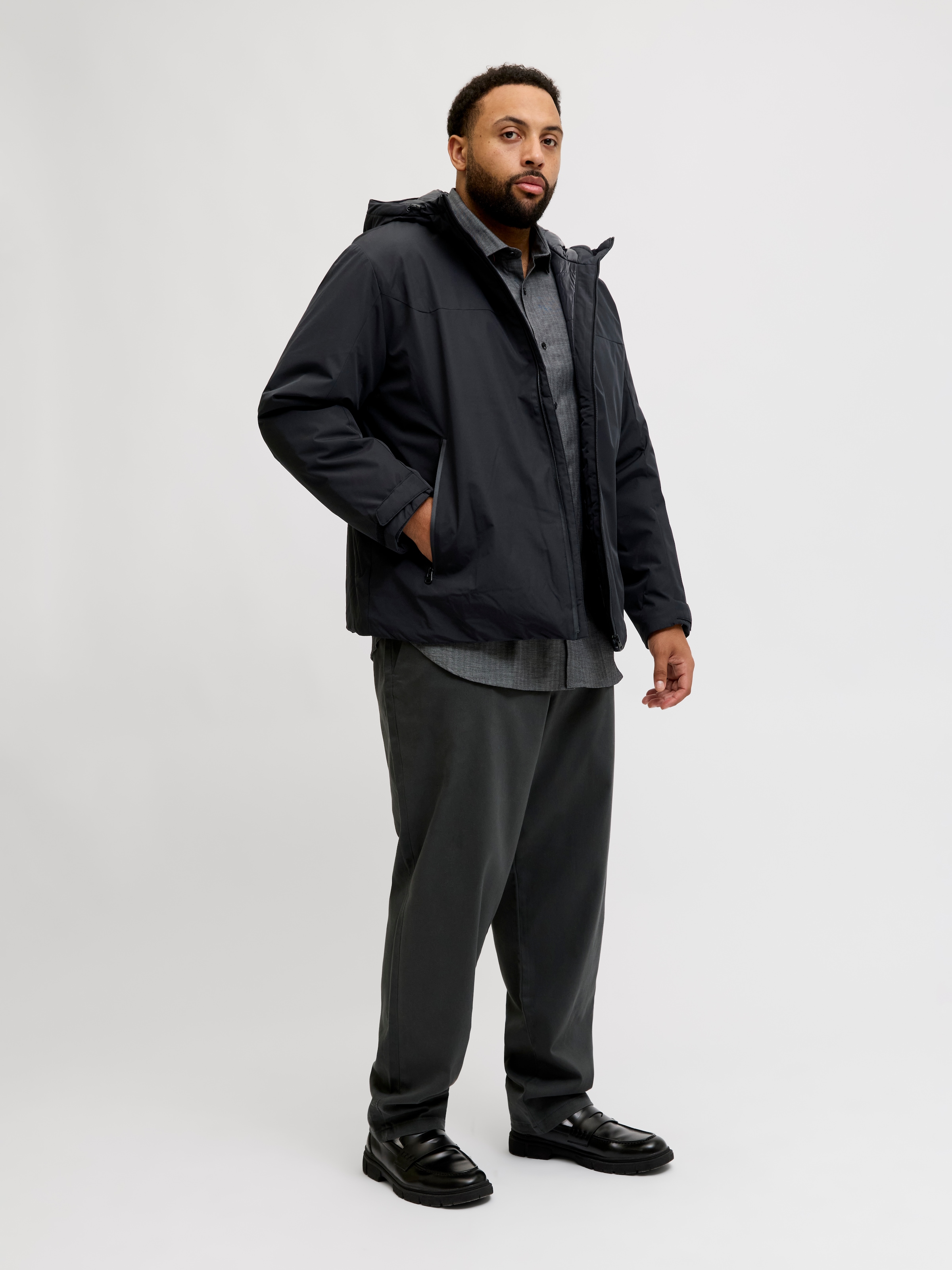 Jack & Jones PlusSize Outdoorjacke »JJEBRANDON TRANSITIONAL JACKET SN PLS«, mit Kapuze